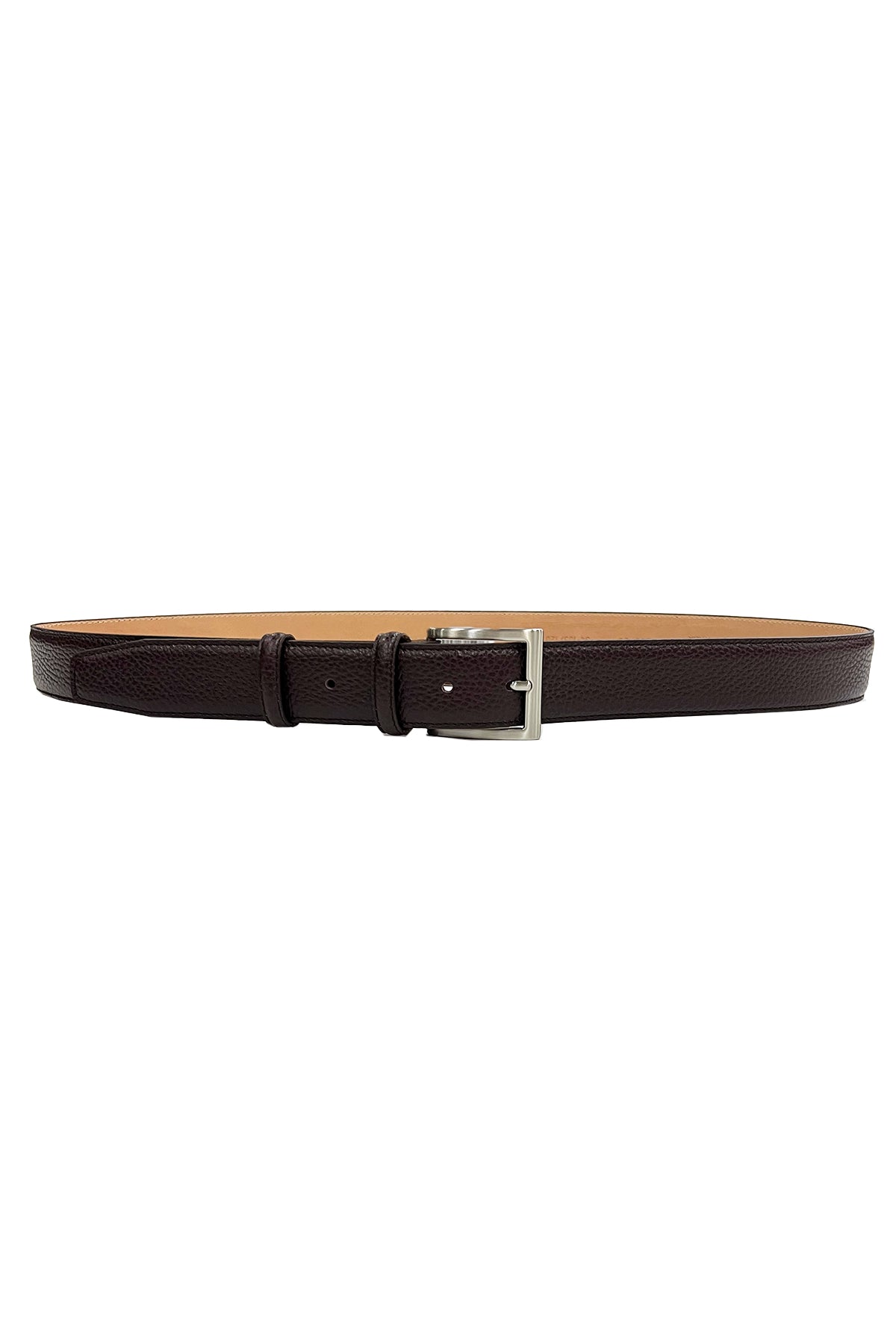 Cintura uomo cuoio in vera pelle con fibbia argento made in italy