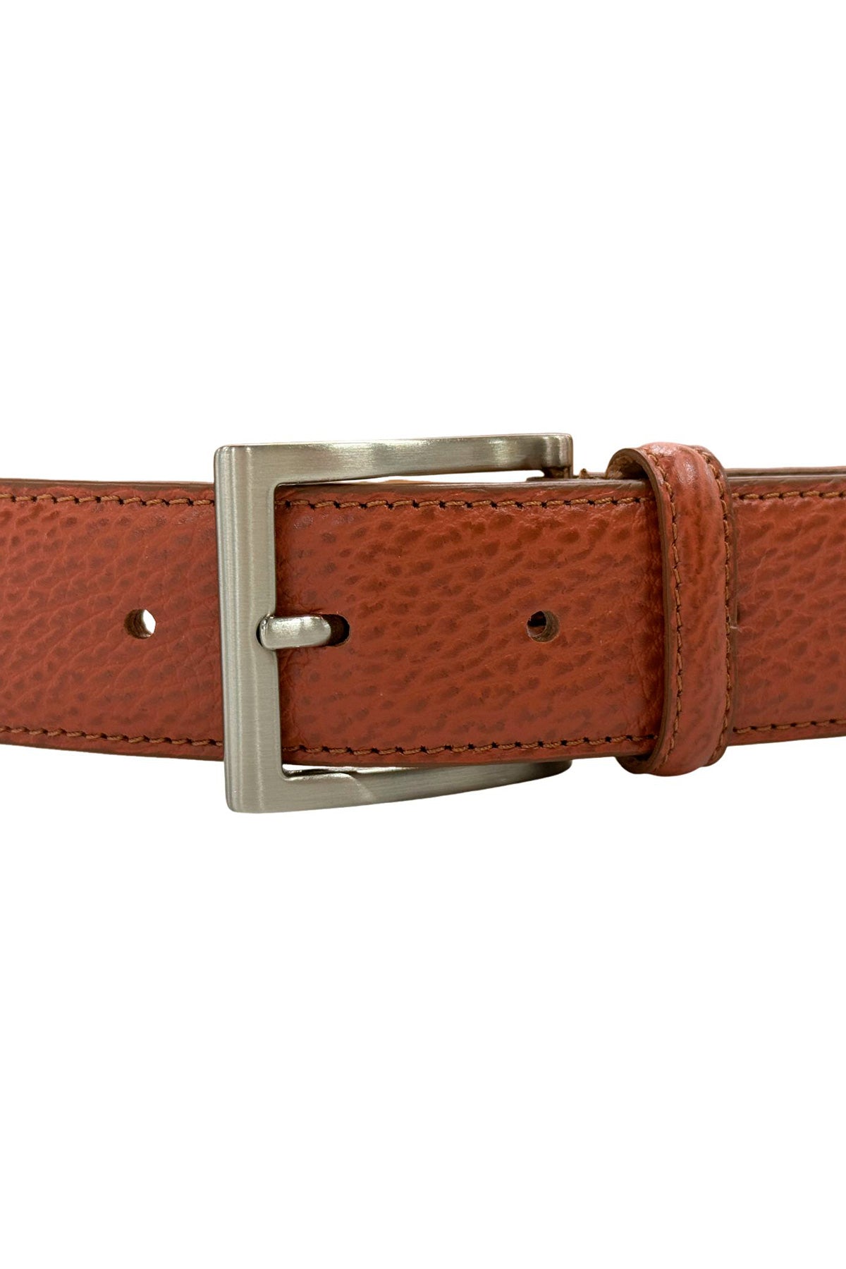 Cintura uomo cuoio in vera pelle con fibbia argento made in italy