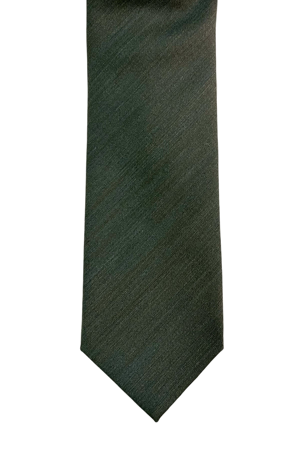 Cravatta uomo 9cm verde militare solaro  fresco lana e seta Vitale Barberis Canonico