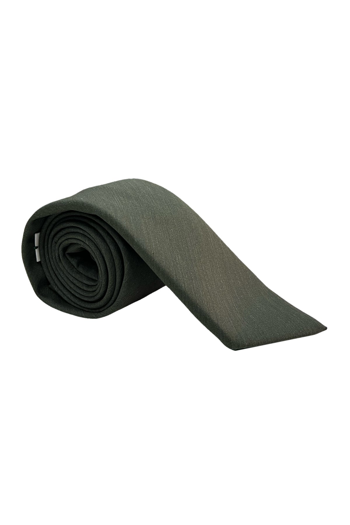 Cravatta uomo 9cm verde militare solaro  fresco lana e seta Vitale Barberis Canonico