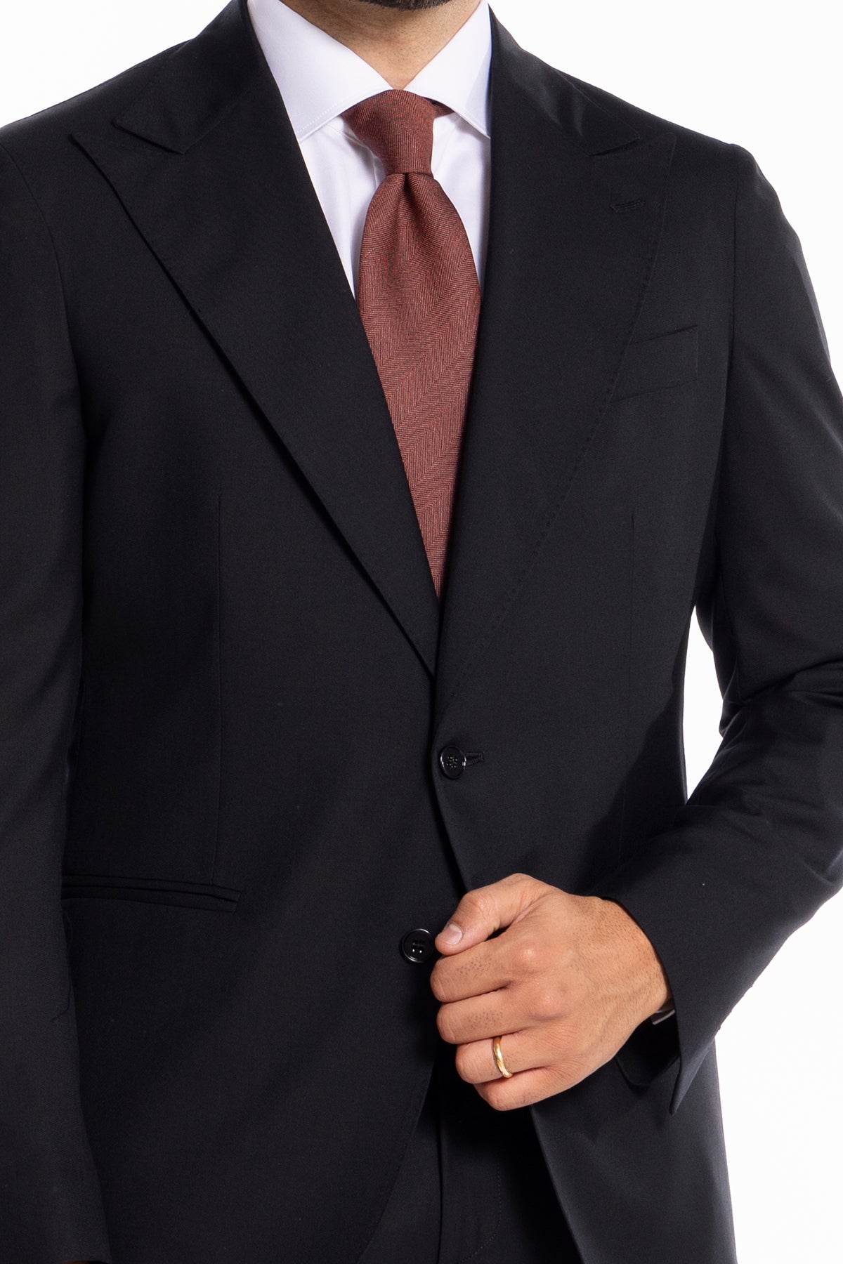 Giacca uomo monopetto nera fresco lana super 130's Vitale Barberis Canonico Rever a lancia