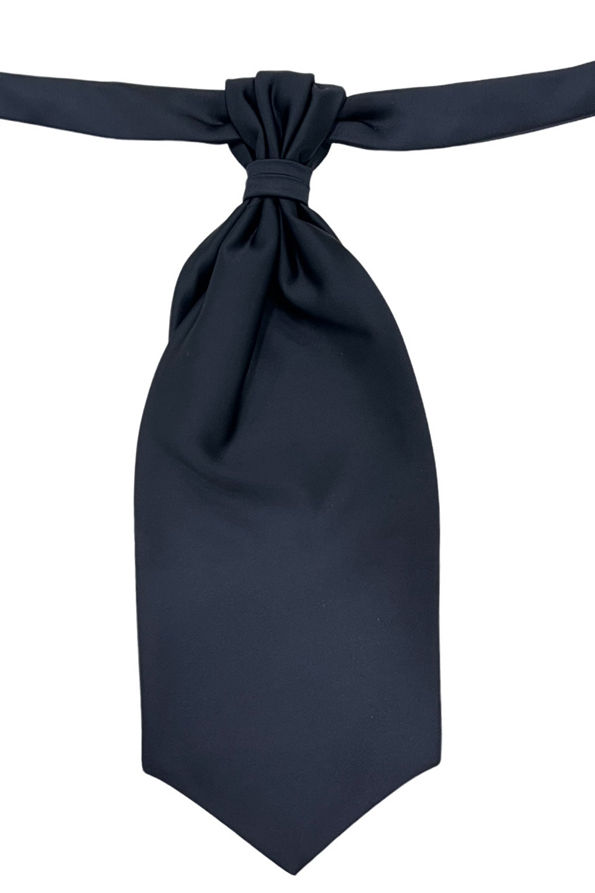 Plastron uomo Blu da bambino larghezza 10 tinta unita in raso effetto seta con nodo arriccio