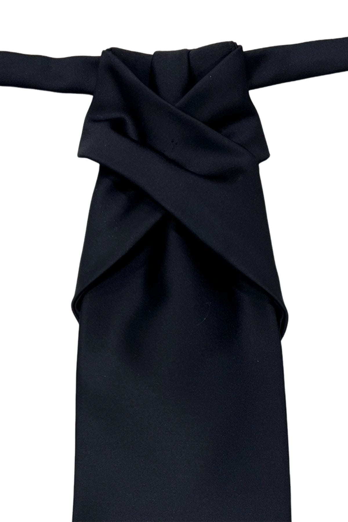 Plastron uomo Blu 10cm da sposo elegante tinta unita 100% seta con incrocio al nodo