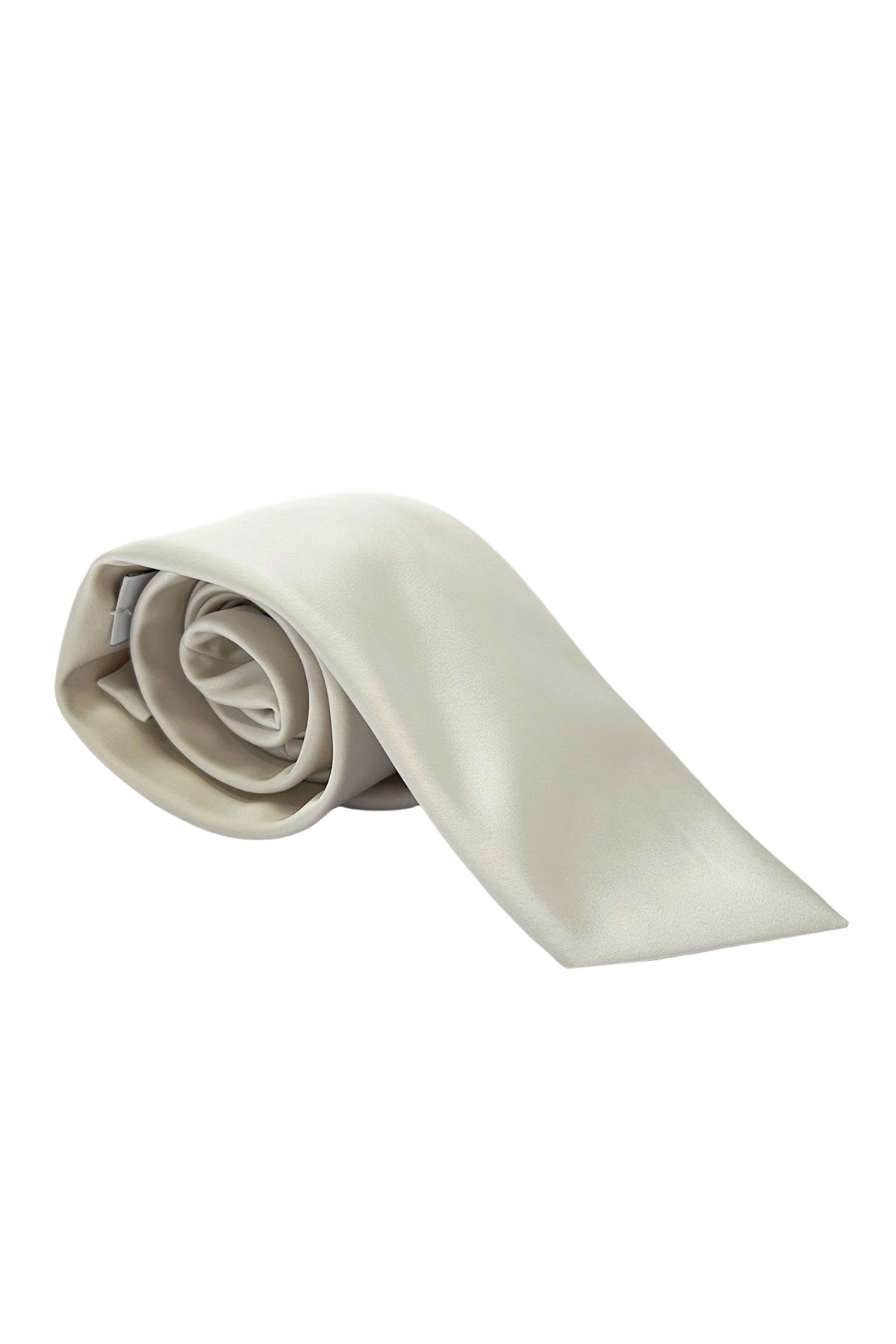 Cravatta uomo bianca in raso 9cm da cerimonia elegante effetto seta