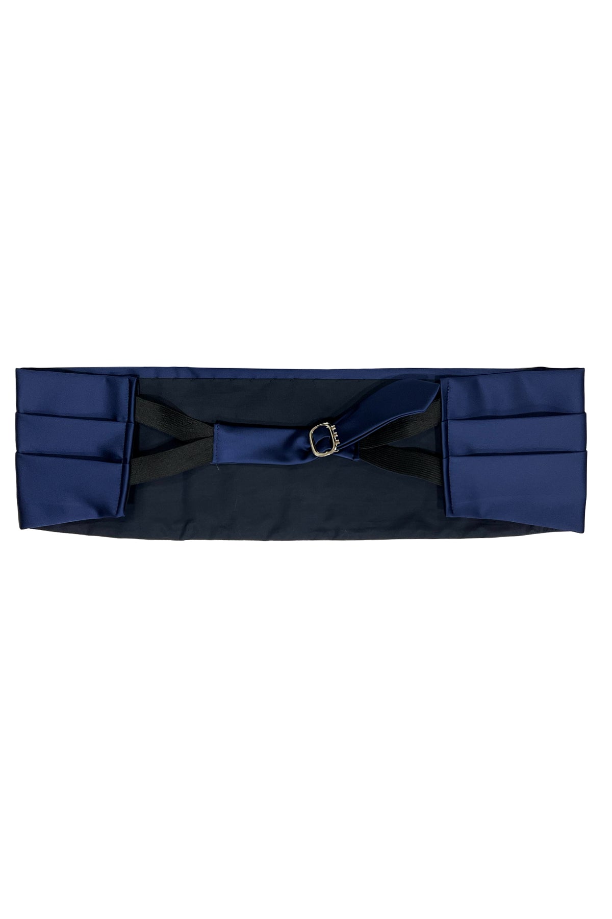 Fascia smoking in raso effetto seta royal bllu effetto raso tinta unita chiusura gancio regolabile larghezza 14 cm