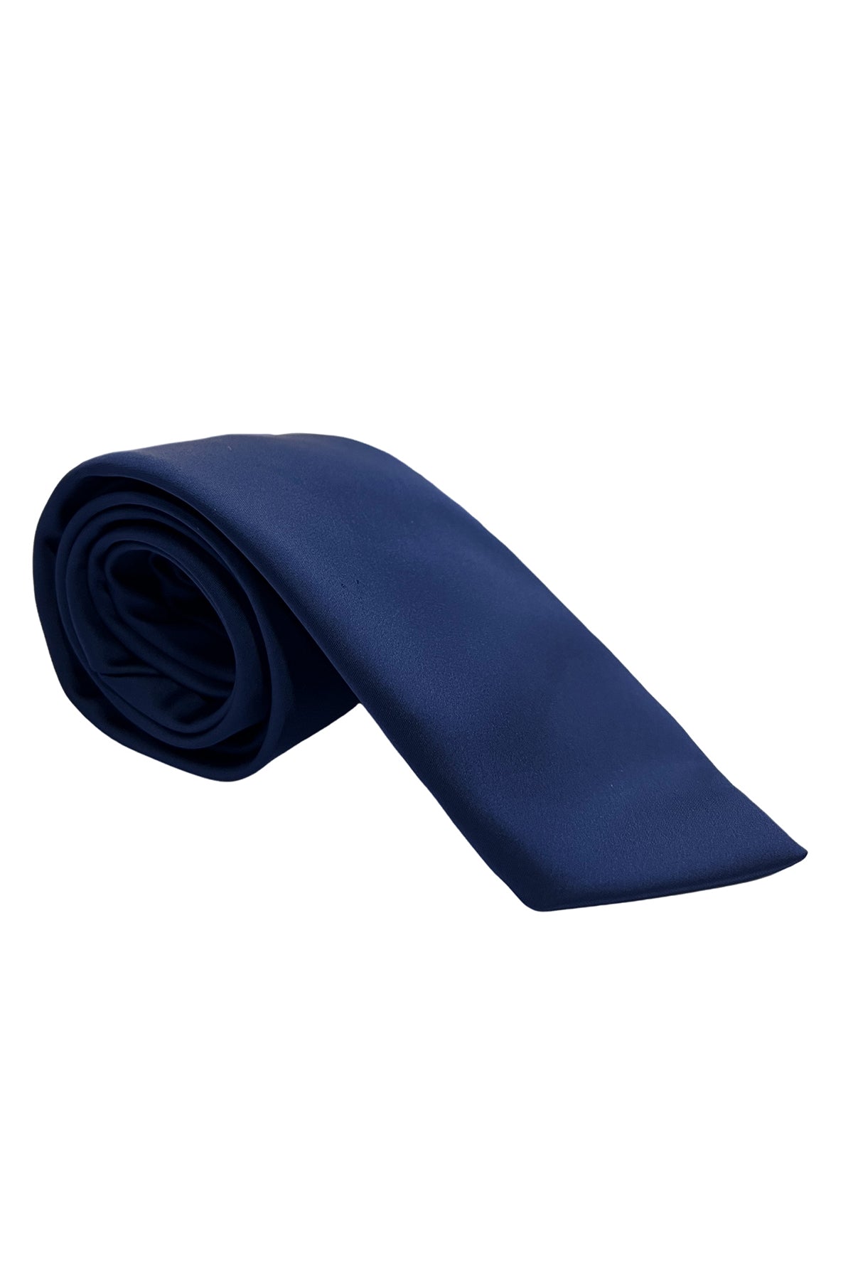 Cravatta uomo royal blu 9cm in misto seta effetto raso lucido da cerimonia elegante