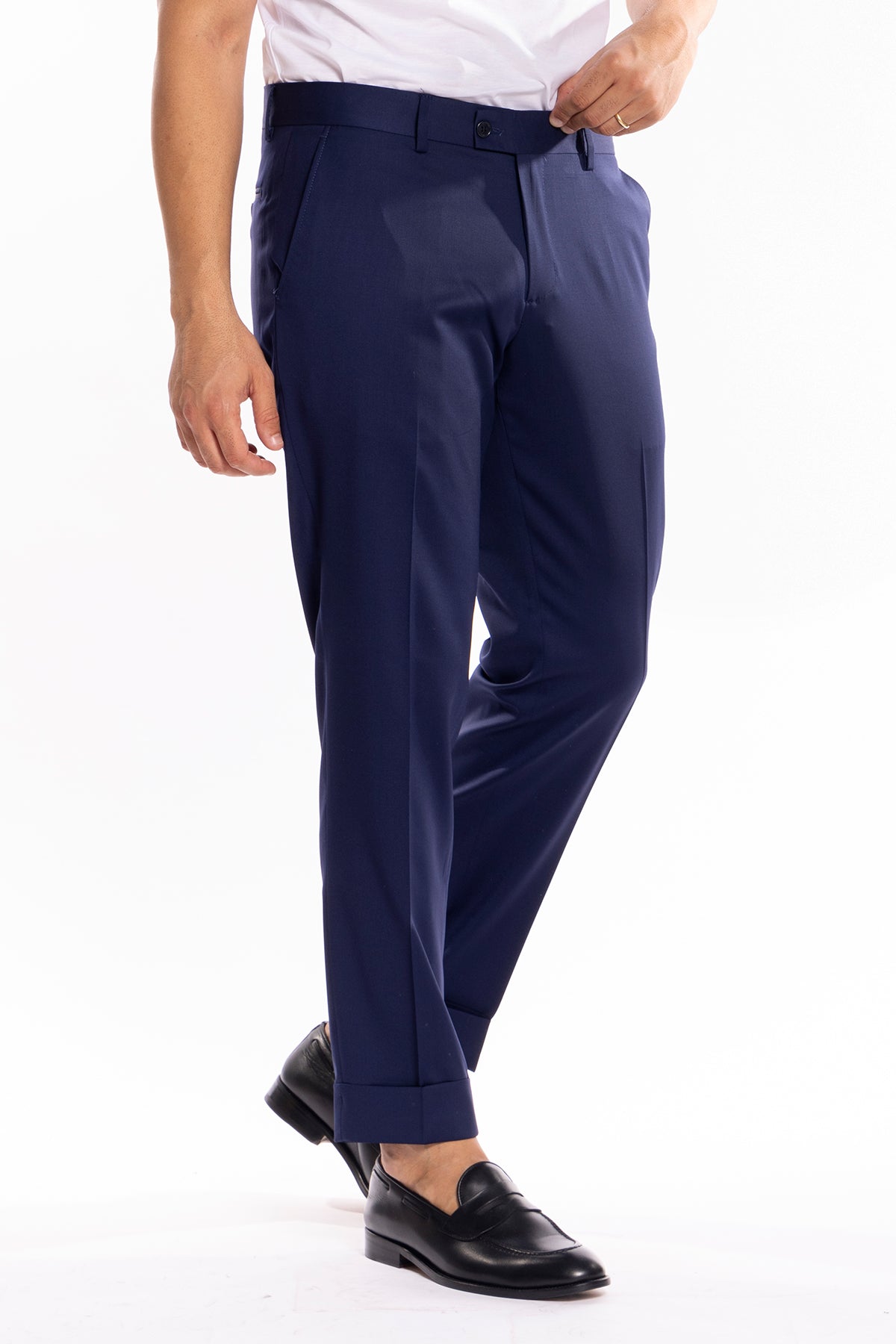 Abito uomo monopetto blu fresco lana super 130's Vitale Barberis Canonico Rever a lancia