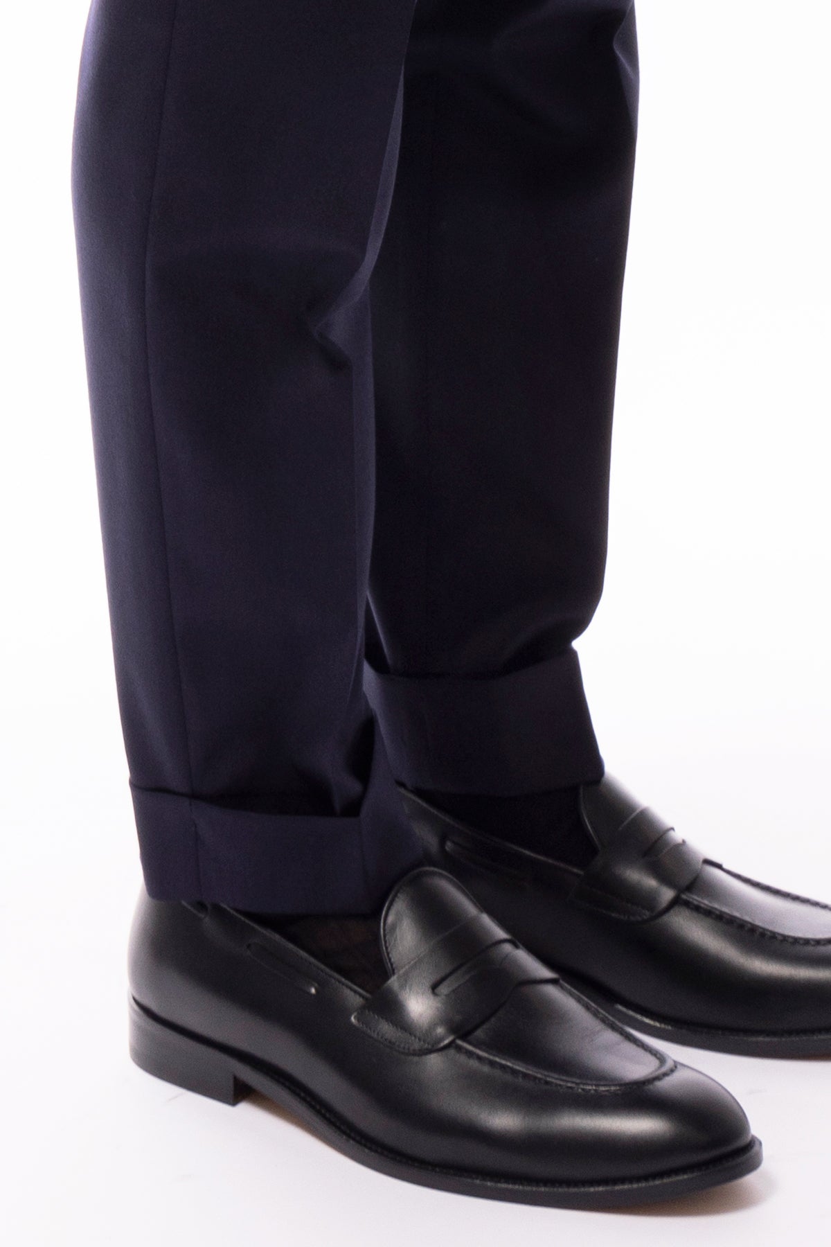 Abito uomo monopetto blu in lana Flanella Vitale Barberis Canonico slim fit rever a lancia largo Tasche a Toppe