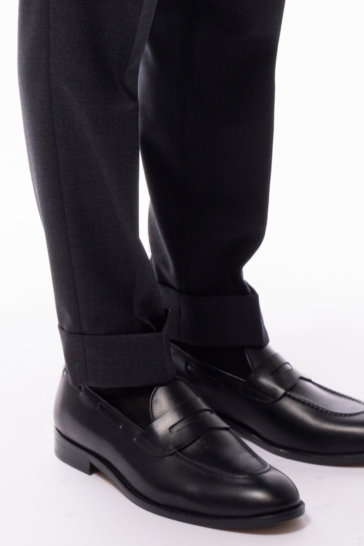 Abito uomo Doppiopetto Grigio scuro in lana Flanella Vitale Barberis Canonico slim fit rever largo sartoriale