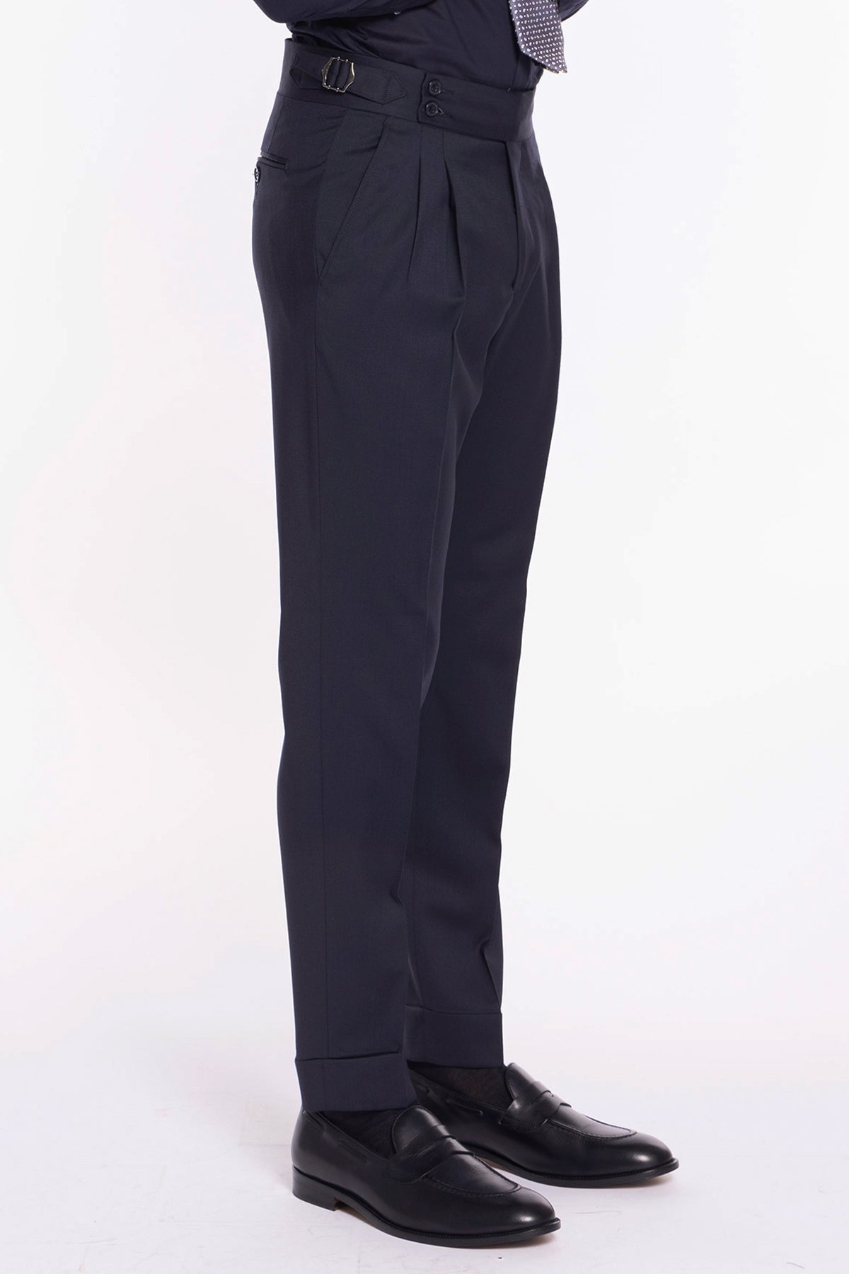 Abito smoking da uomo monopetto blu navy rever a Lancia blu in fresco lana 100% Vitale Barberis Canonico
