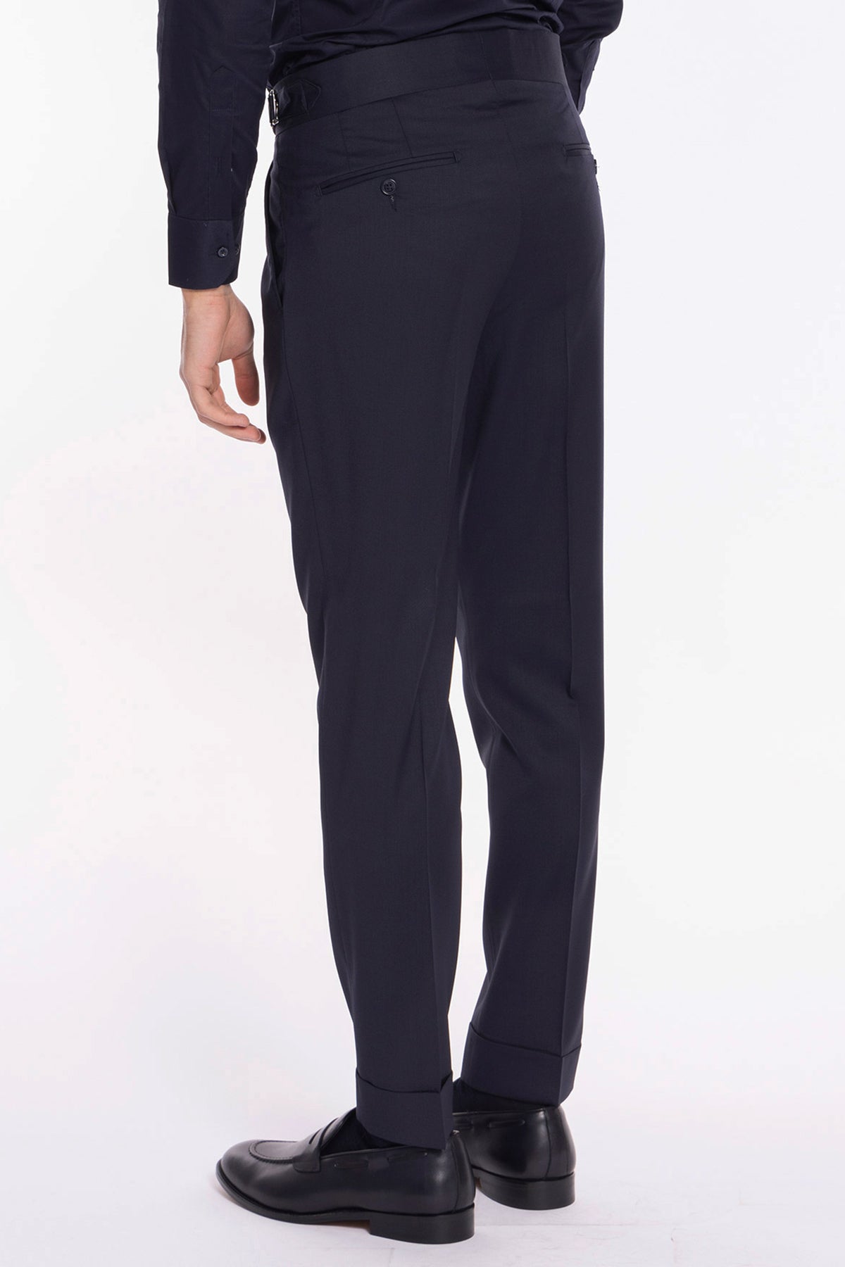 Abito doppiopetto blu notte fresco lana super 130's Vitale Barberis Canonico Rever largo