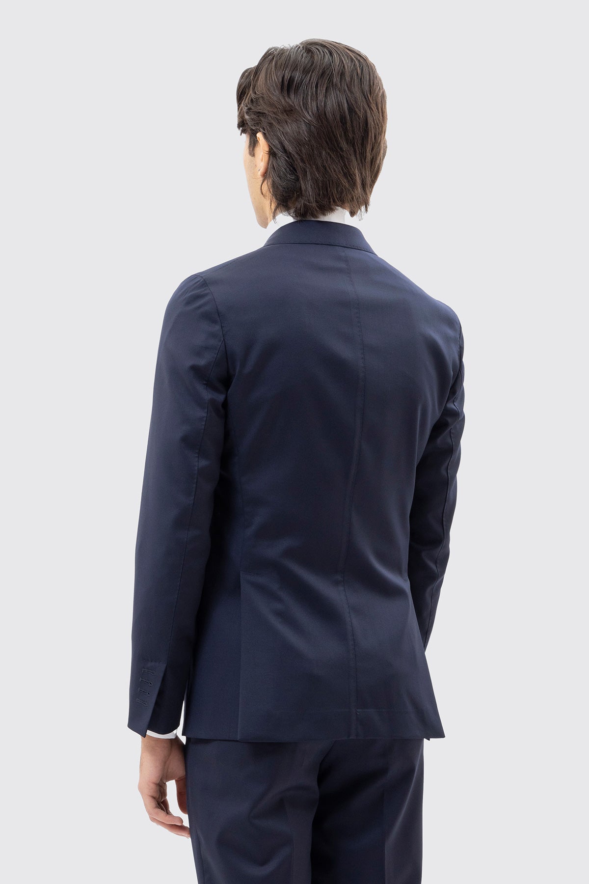 Abito uomo monopetto blu notte fresco lana super 130's Vitale Barberis Canonico Rever largo a lancia