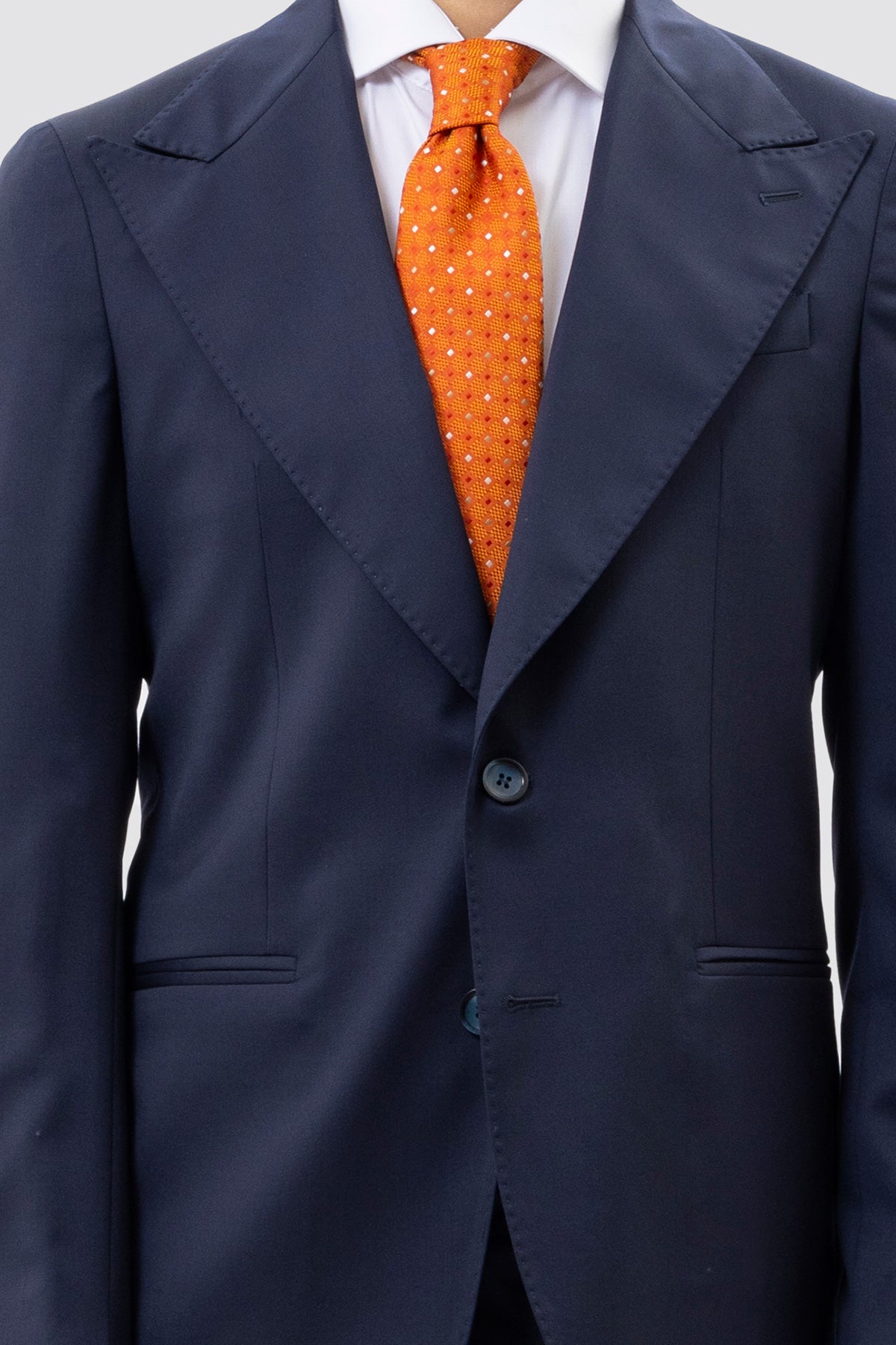 Abito uomo monopetto blu notte fresco lana super 130's Vitale Barberis Canonico Rever largo a lancia