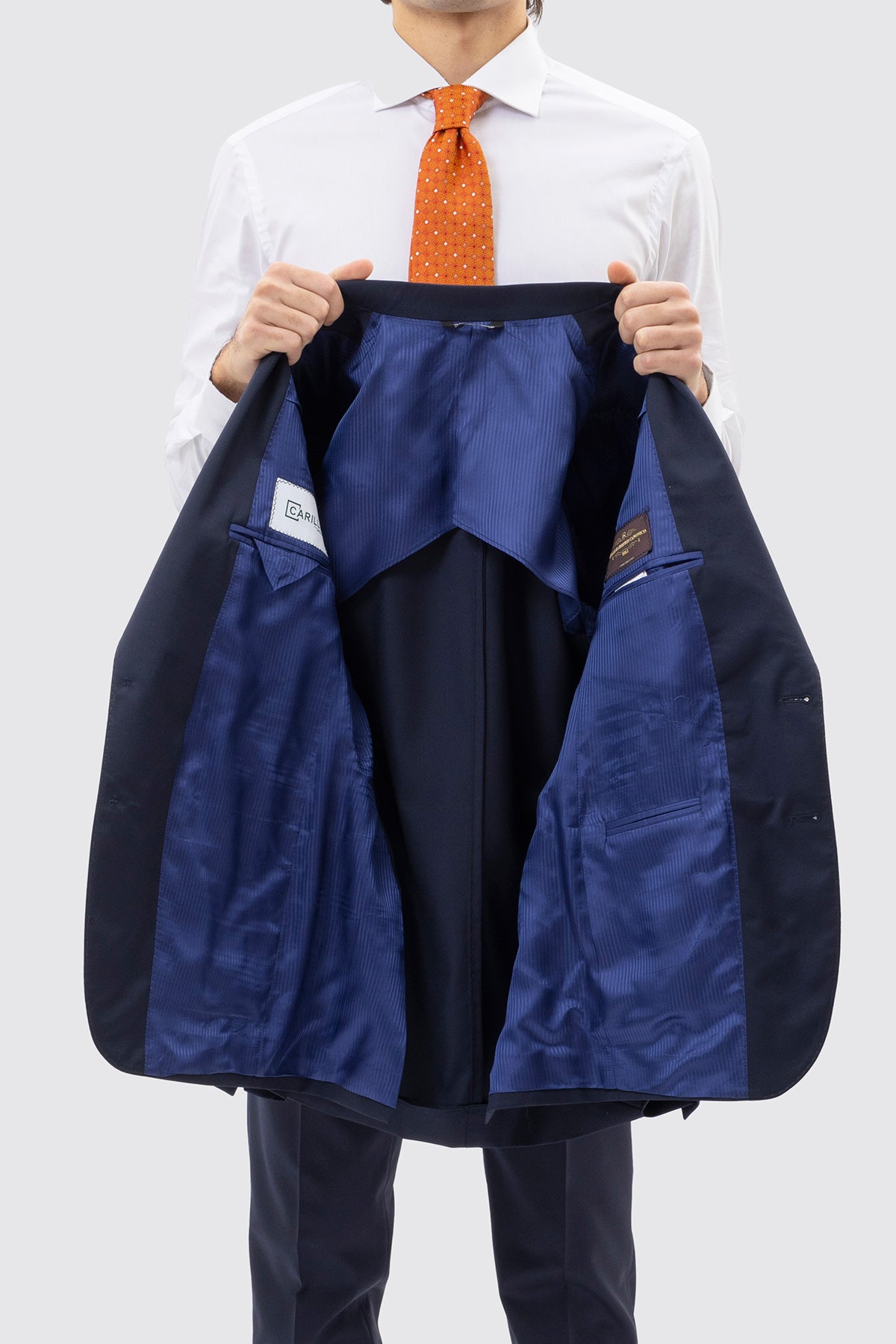 Abito uomo monopetto blu notte fresco lana super 130's Vitale Barberis Canonico Rever largo a lancia