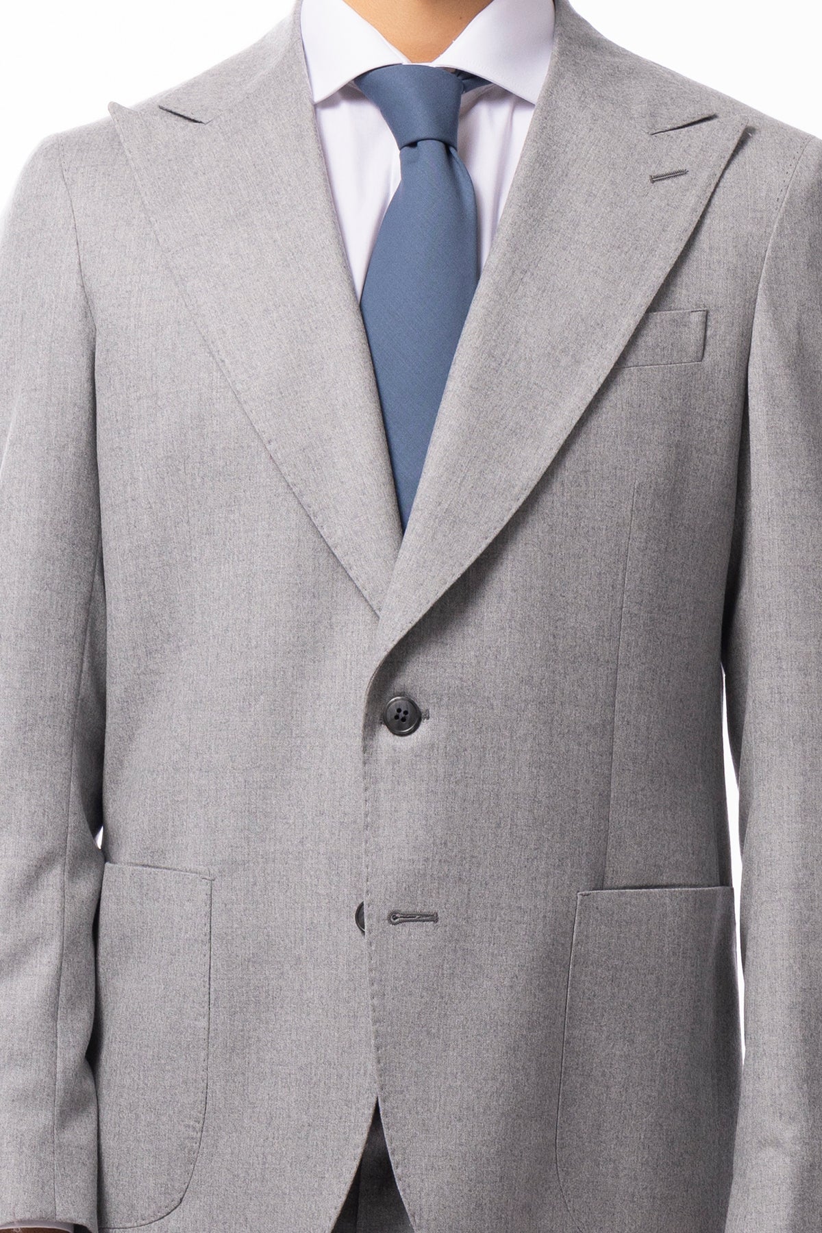 Giacca uomo monopetto grigio chiaro in lana 100% vitale barberis canonico slim fit rever largo