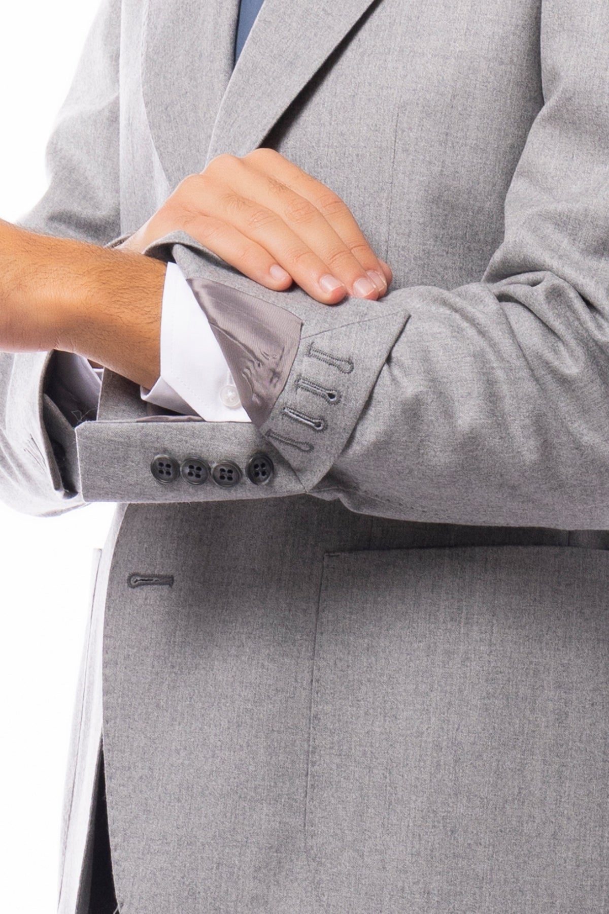 Giacca uomo monopetto grigio chiaro in lana 100% vitale barberis canonico slim fit rever largo