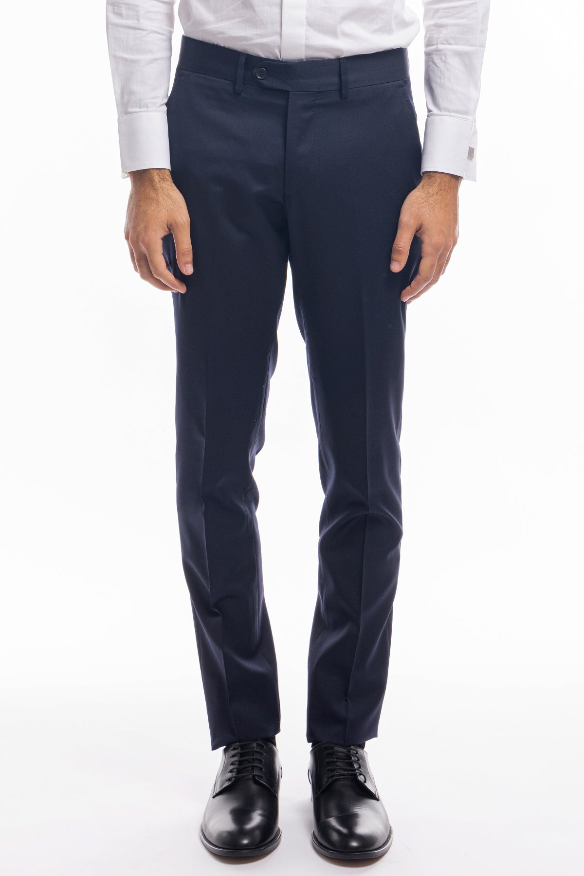 Pantalone uomo blu scuro tasca america in fresco lana super 130's Vitale Barberis Canonico