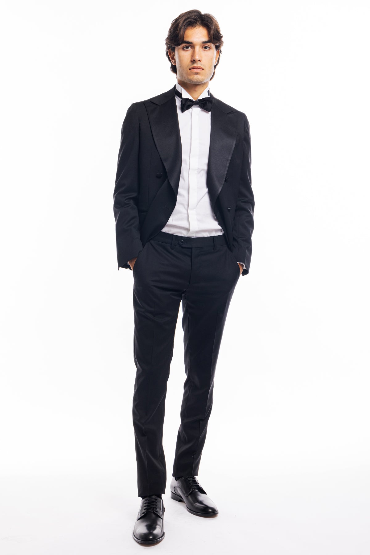 Pantalone uomo nero tasca america in fresco lana super 130's Vitale Barberis Canonico