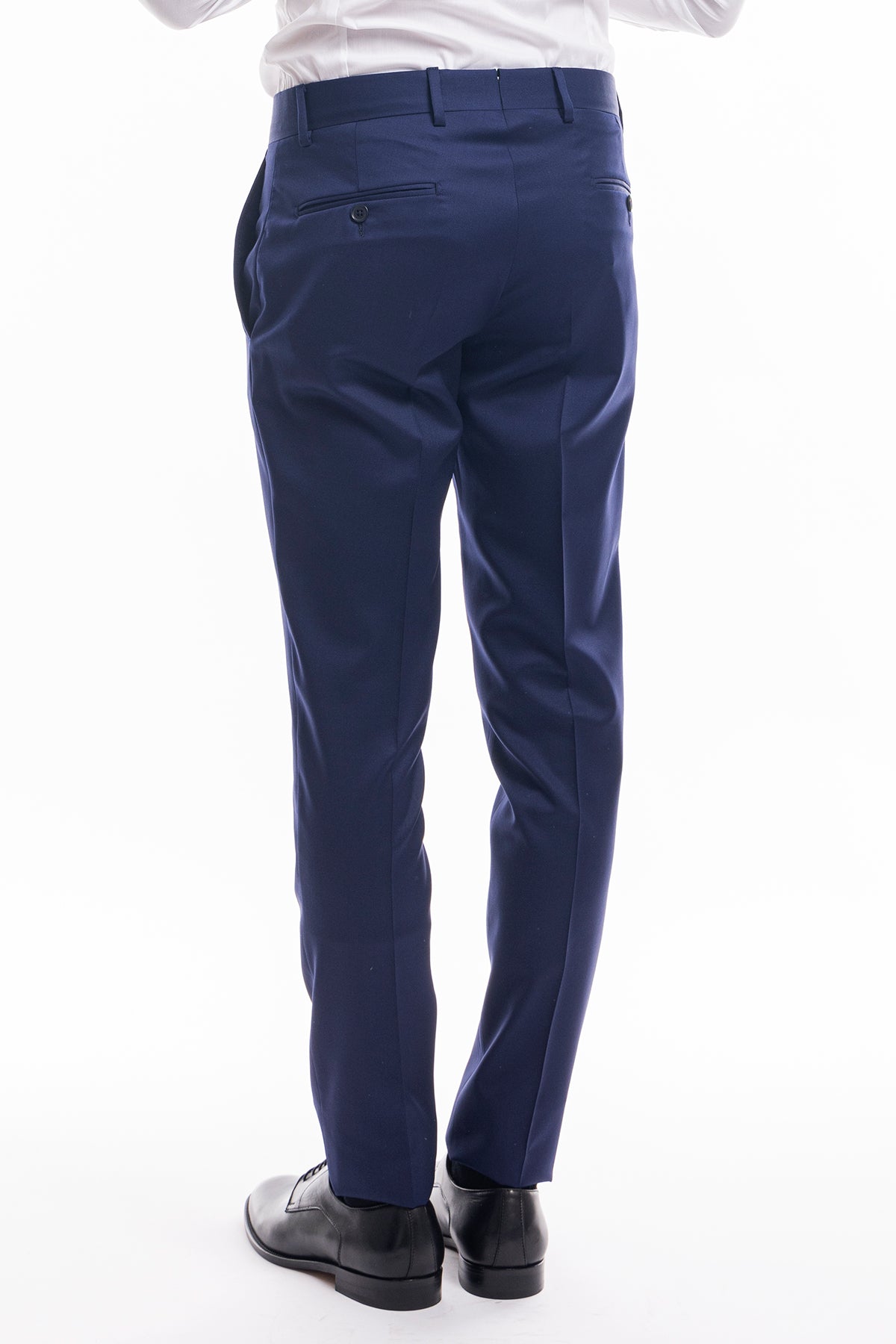 Pantalone uomo royal blu tasca america in fresco lana super 130's Vitale Barberis Canonico