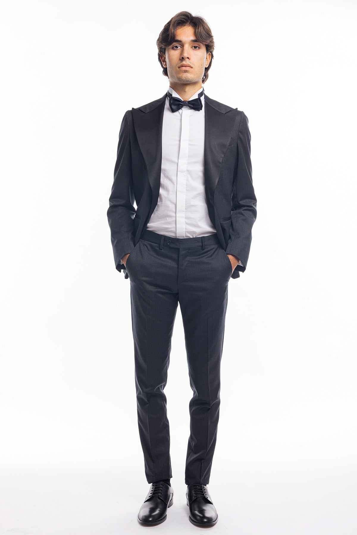 Pantalone uomo grigio tasca america in fresco lana super 130's Vitale Barberis Canonico