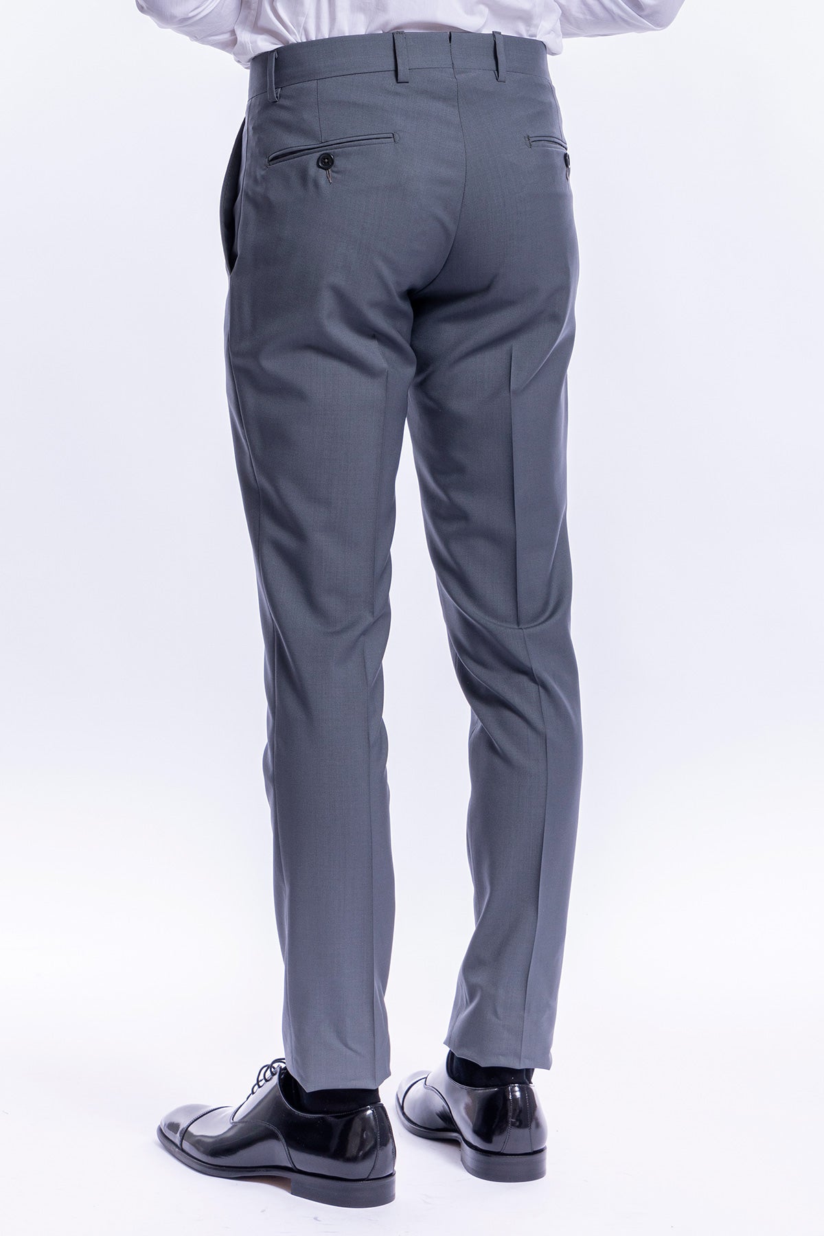 Pantalone uomo grigio chiaro tasca america in fresco lana super 130's Vitale Barberis Canonico