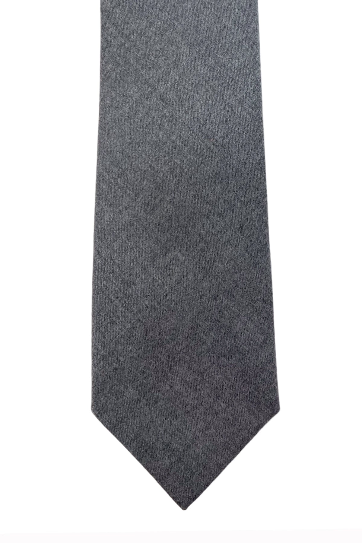 Cravatta uomo 9cm grigio medio  80% Lana 20% Cashmere