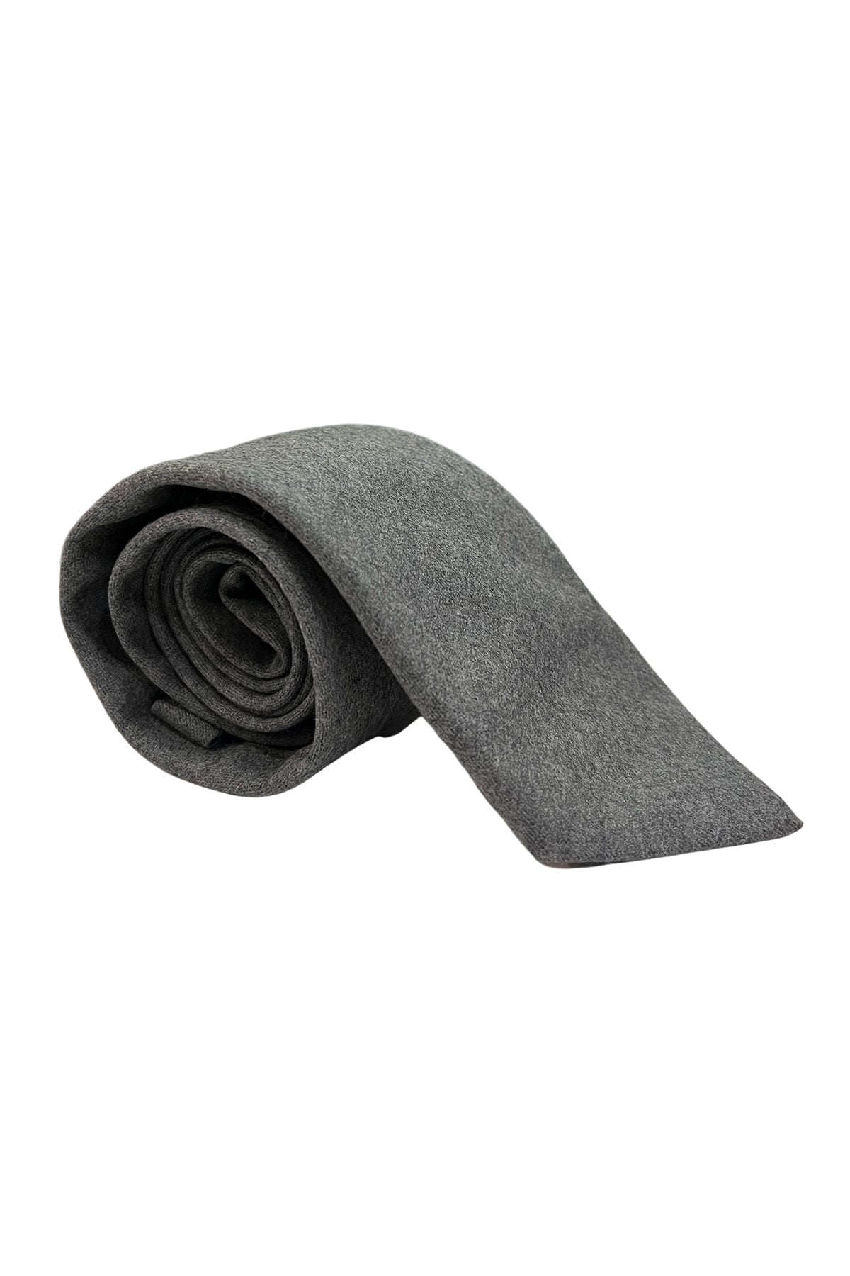 Cravatta uomo 9cm grigio medio  80% Lana 20% Cashmere