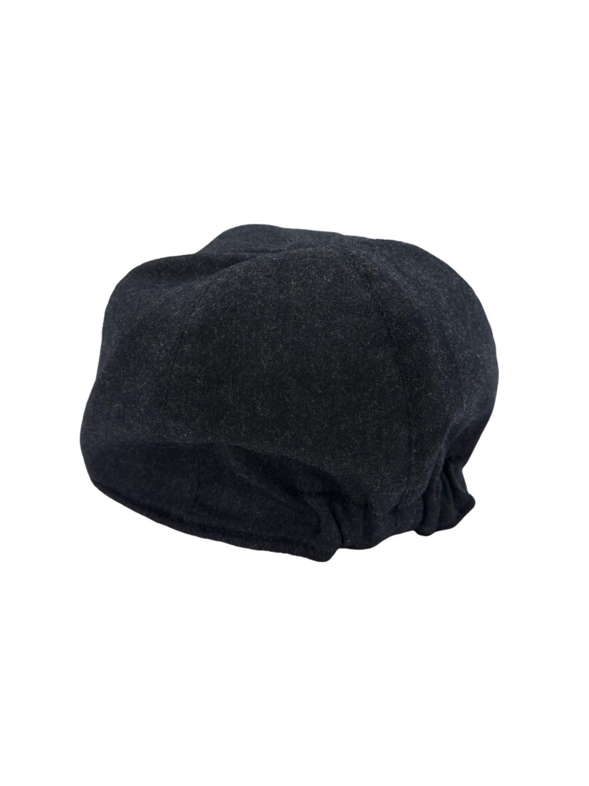 Cappello da uomo grigio scuro modello Baseball in pura lana flanella Carillo Drapers made in italy tinta unita