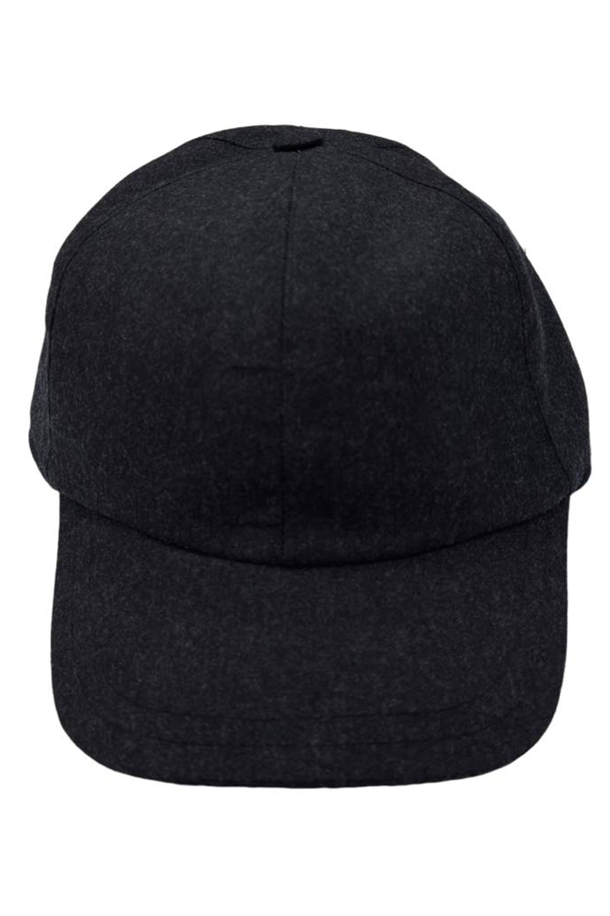 Cappello da uomo grigio scuro modello Baseball in pura lana flanella Carillo Drapers made in italy tinta unita