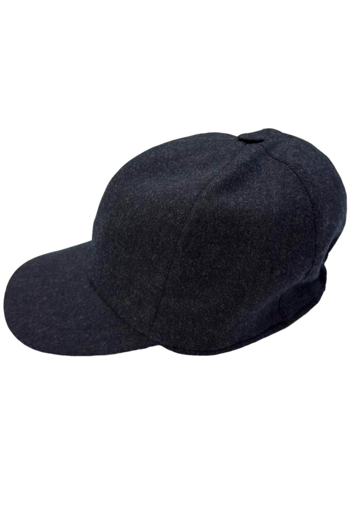 Cappello da uomo grigio scuro modello Baseball in pura lana flanella Carillo Drapers made in italy tinta unita