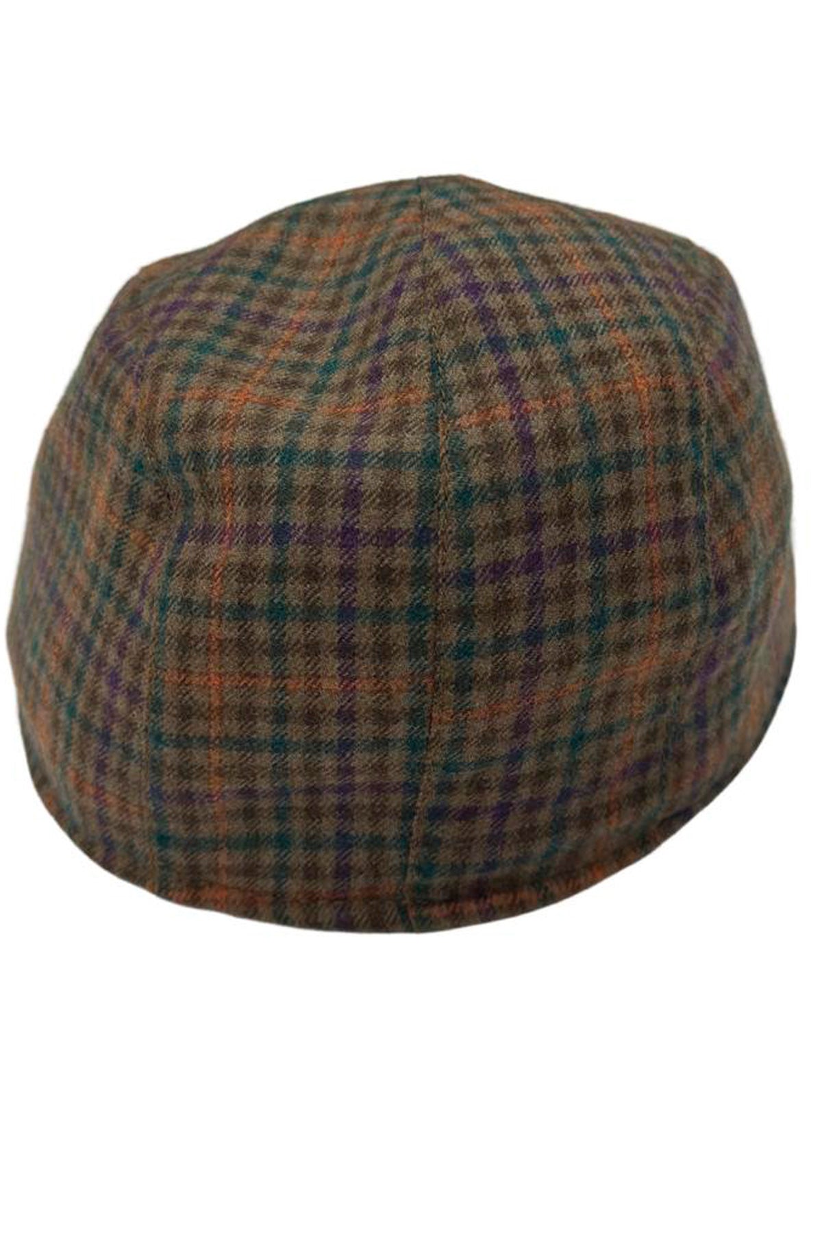 Cappello da uomo color cammello fantasia quadri modello becco d'oca in pura lana flanella Carillo Drapers made in italy