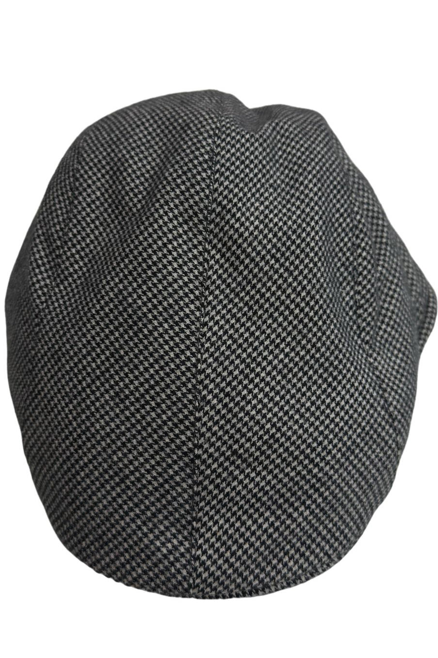 Cappello da uomo nero fantasia pied de poule modello becco d'oca in pura lana flanella Carillo Drapers made in italy