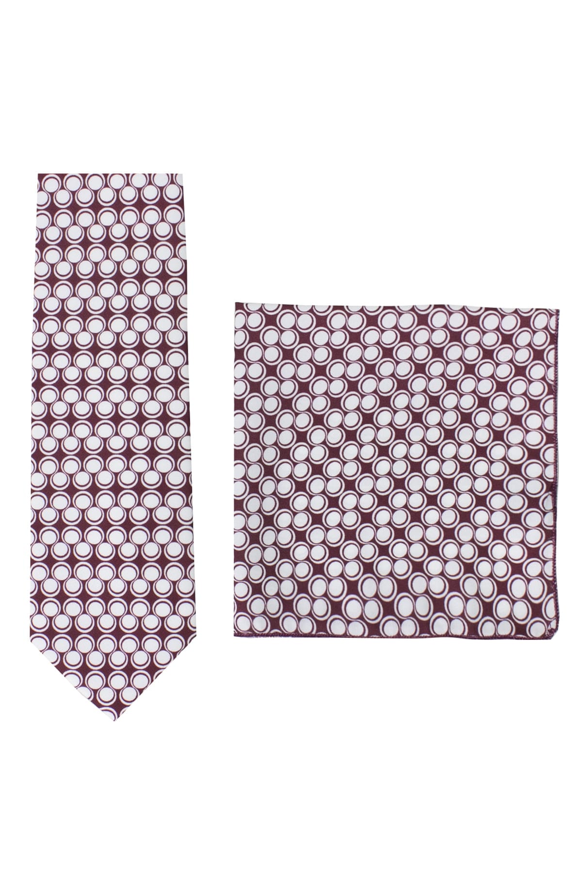 Cravatta uomo fantasia geomerico 4  compresa di pochette abbinata effetto seta