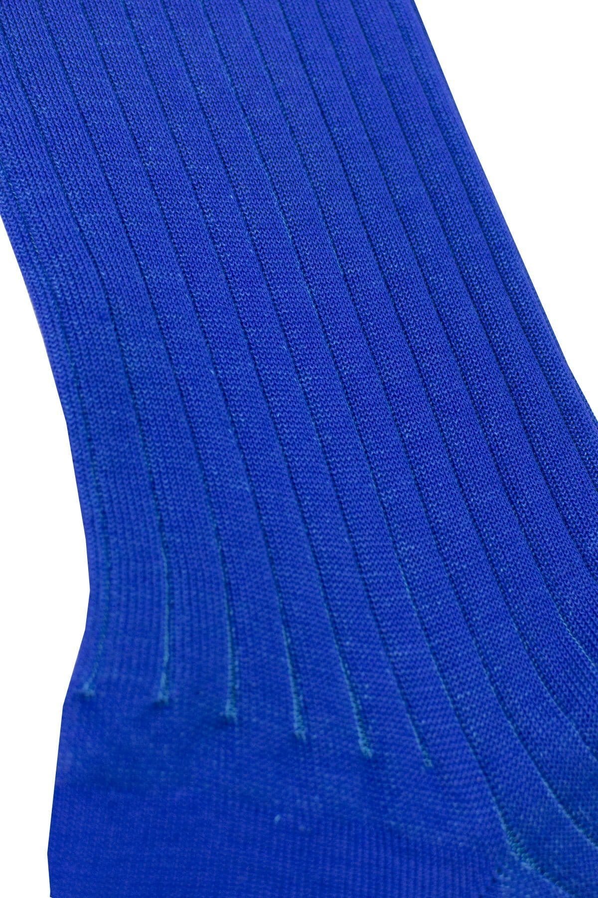 Calzini uomo a costa colore in contrasto in cotone lunghezza ginocchio made in italy