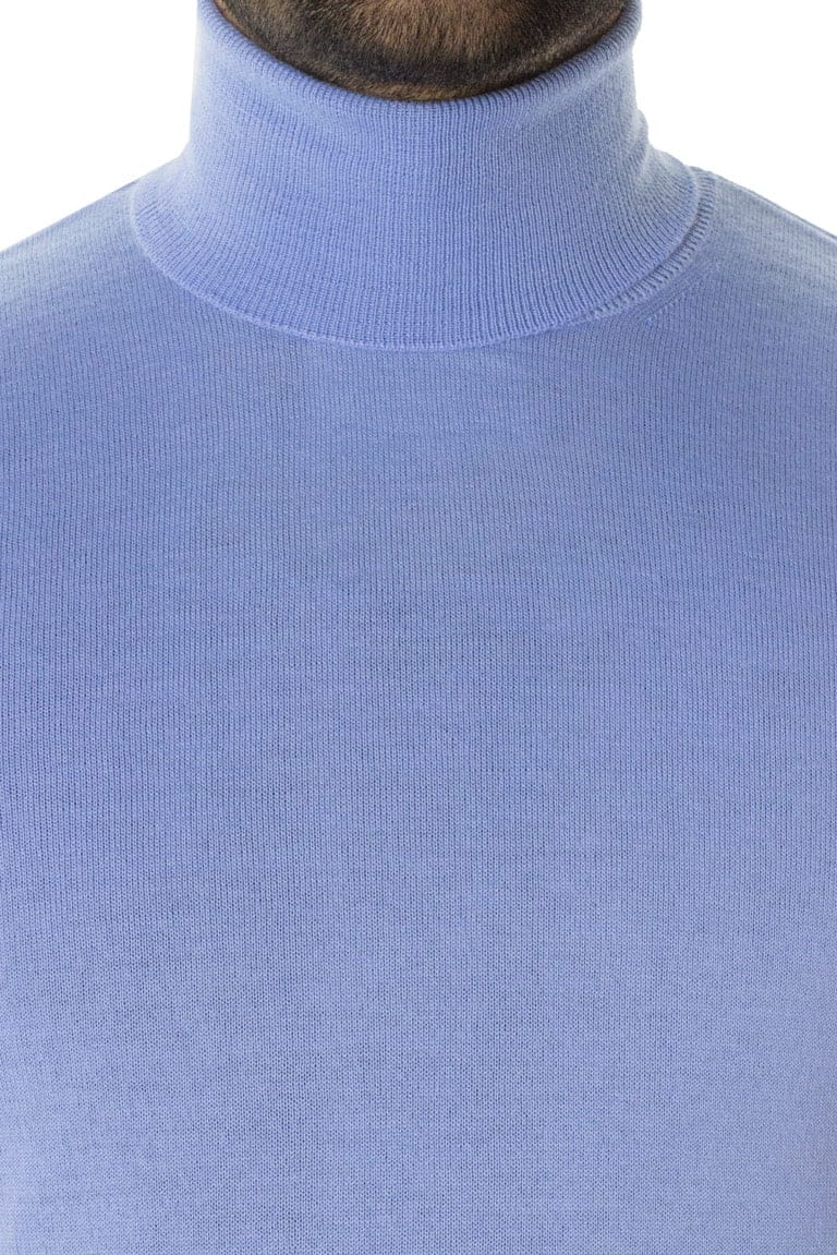 Maglioncini dolcevita uomo tinta unita lana merinos extra slim fit made in italy