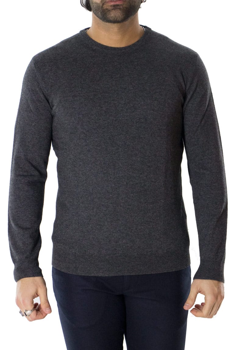 Maglione uomo Girocollo in cashmere slim fit made in italy invernale