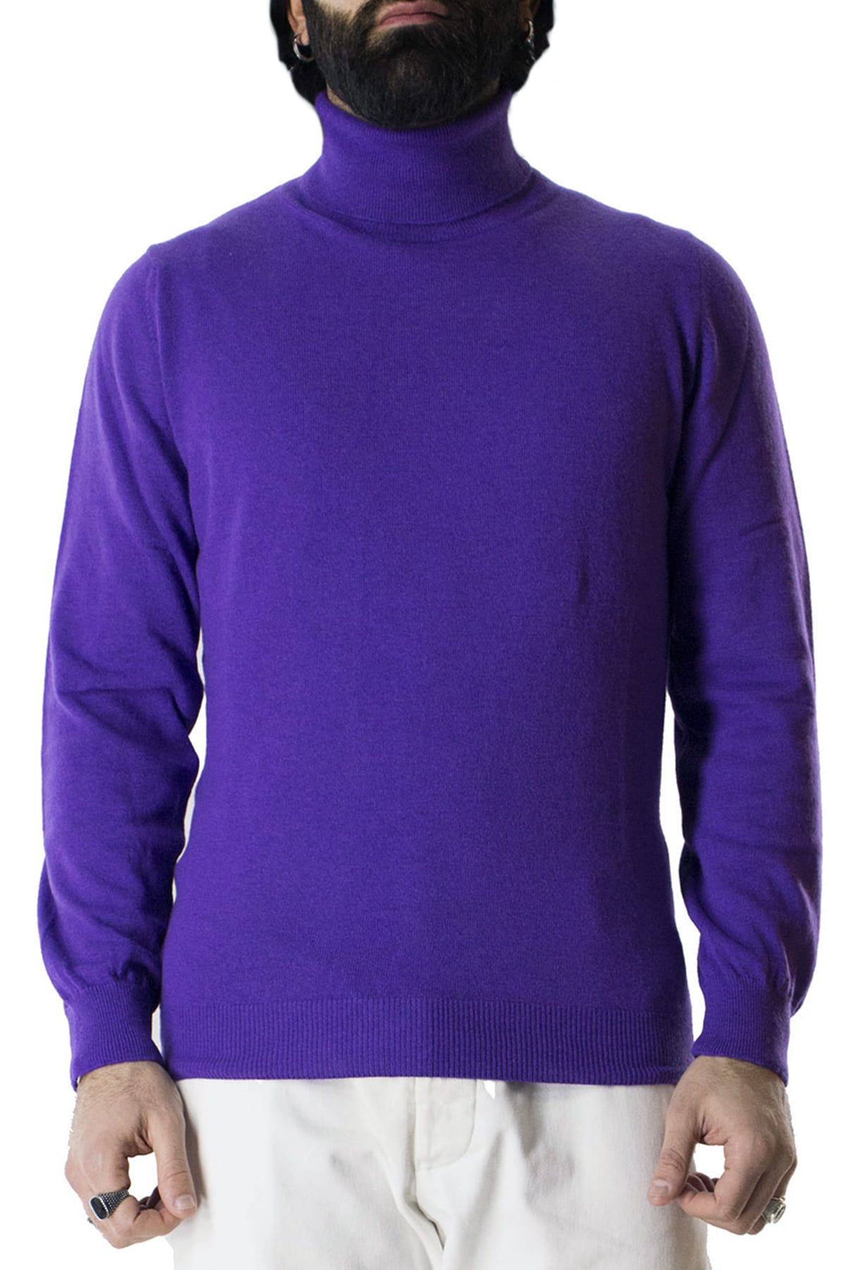 Maglione uomo Collo Alto in cashmere slim fit made in italy invernale