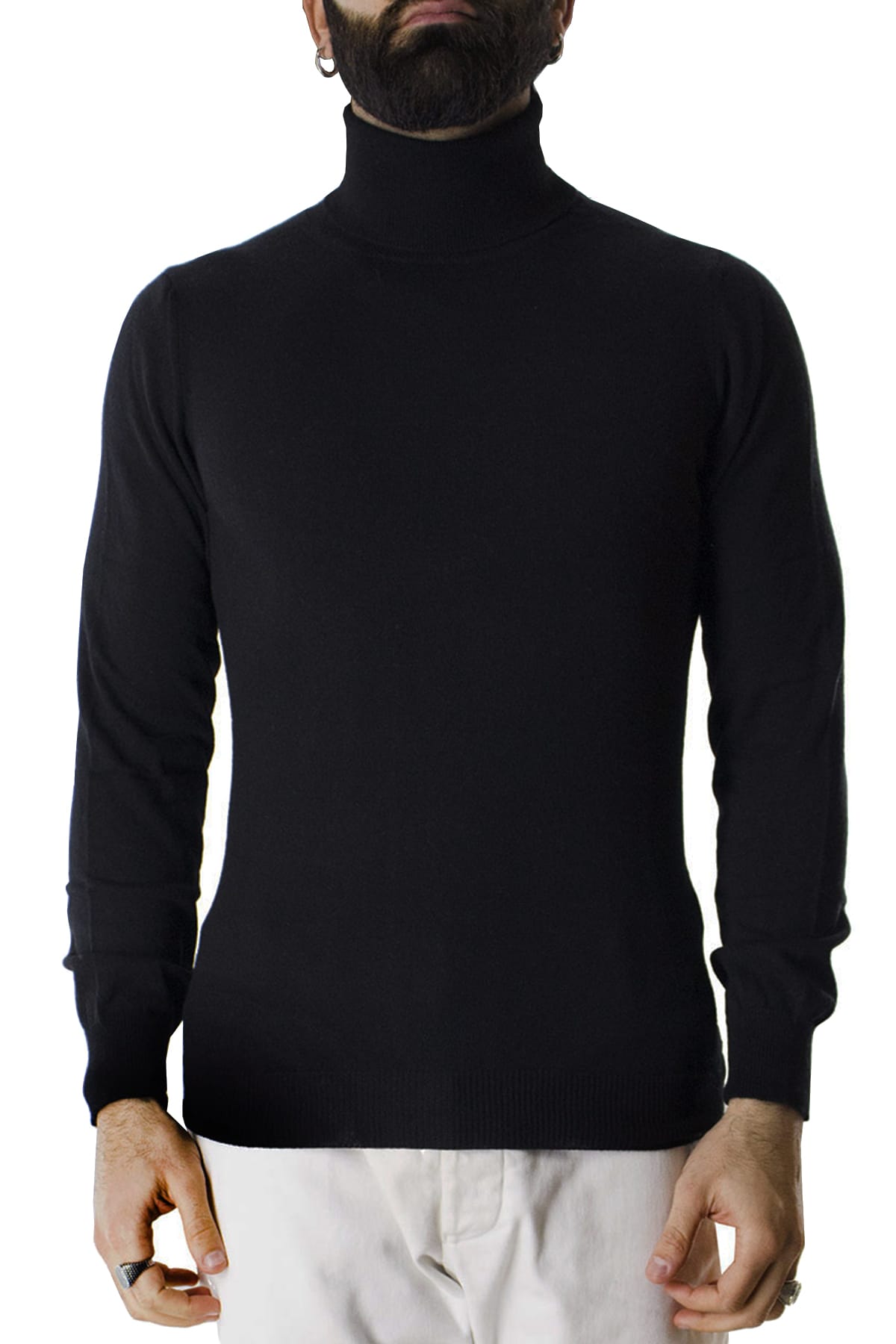 Maglione uomo Collo Alto in cashmere slim fit made in italy invernale