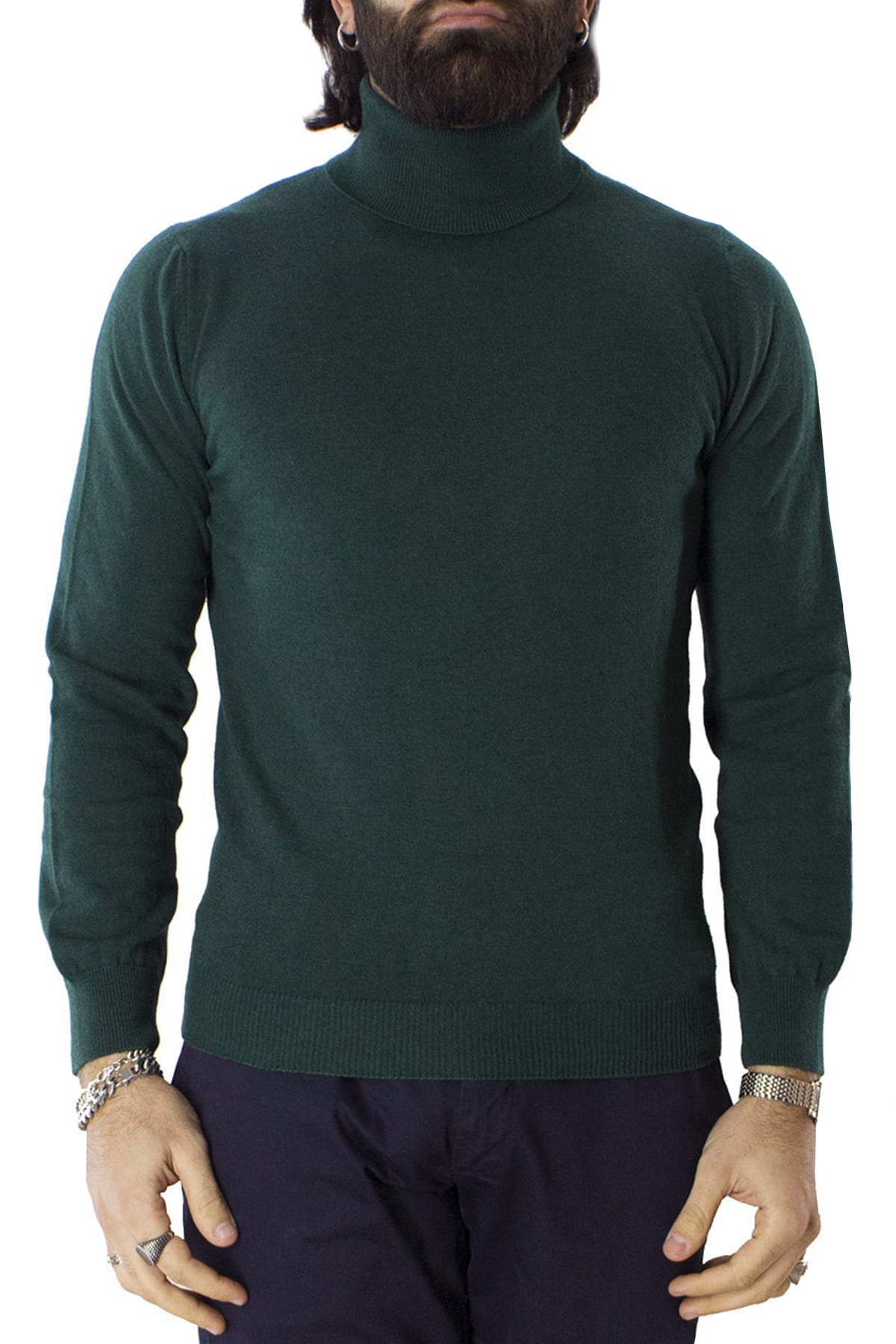 Maglione uomo Collo Alto in cashmere slim fit made in italy invernale
