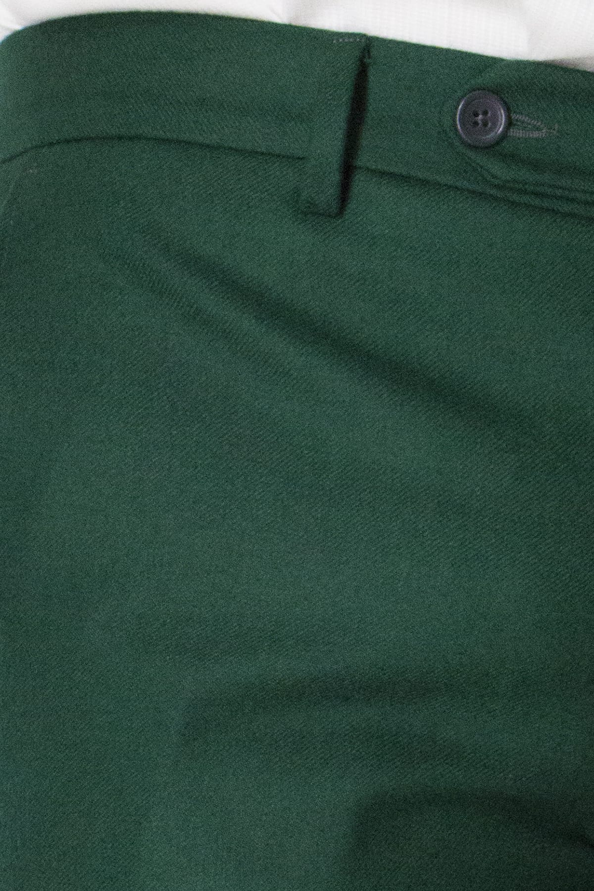 Pantalone uomo bottiglia in lana con tasche america e risvolto 4cm