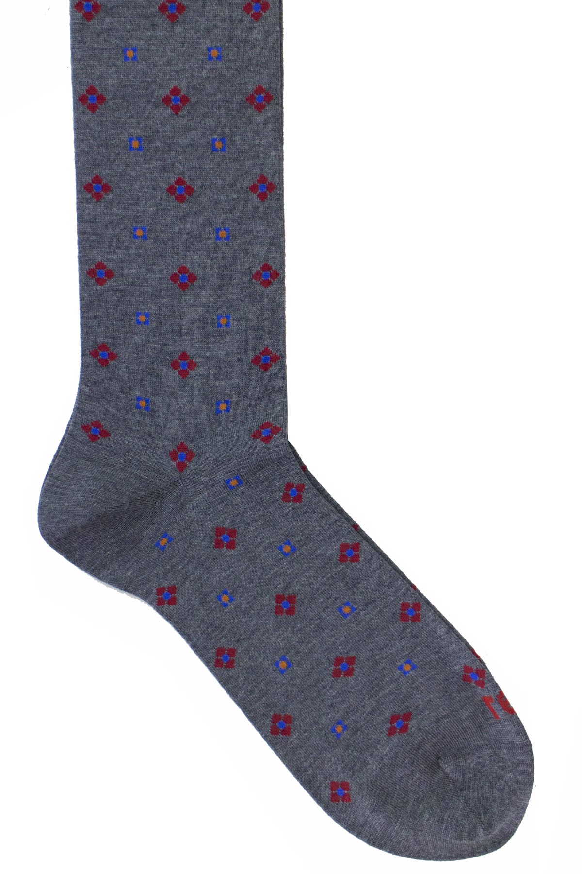 Calzini uomo grigi fantasia rombi e quadrati multicolor invernali lunghezza ginocchio