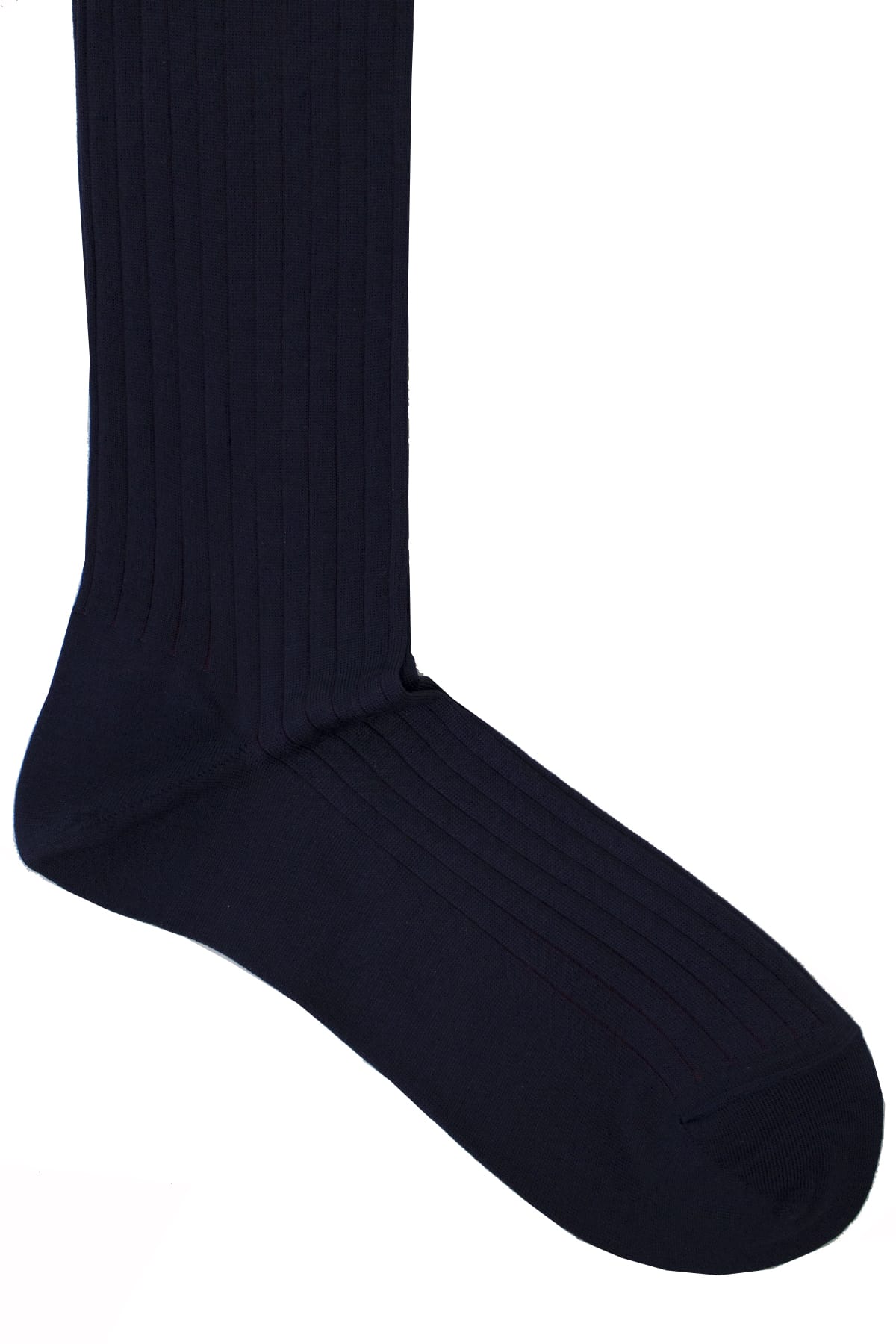 Calzini uomo a coste blu e rubino lunghezza ginocchio made in italy