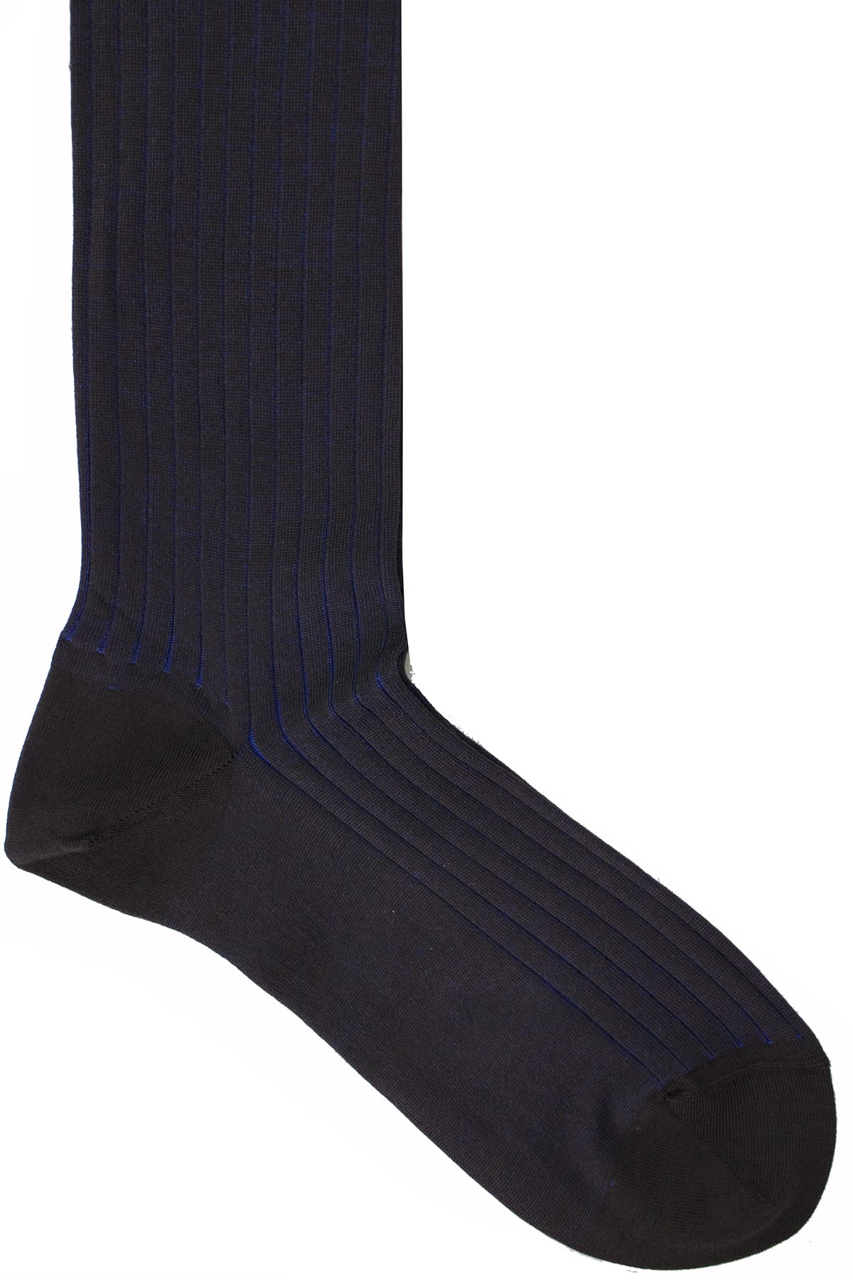 Calzini uomo a coste marrone e bluette lunghezza ginocchio made in italy