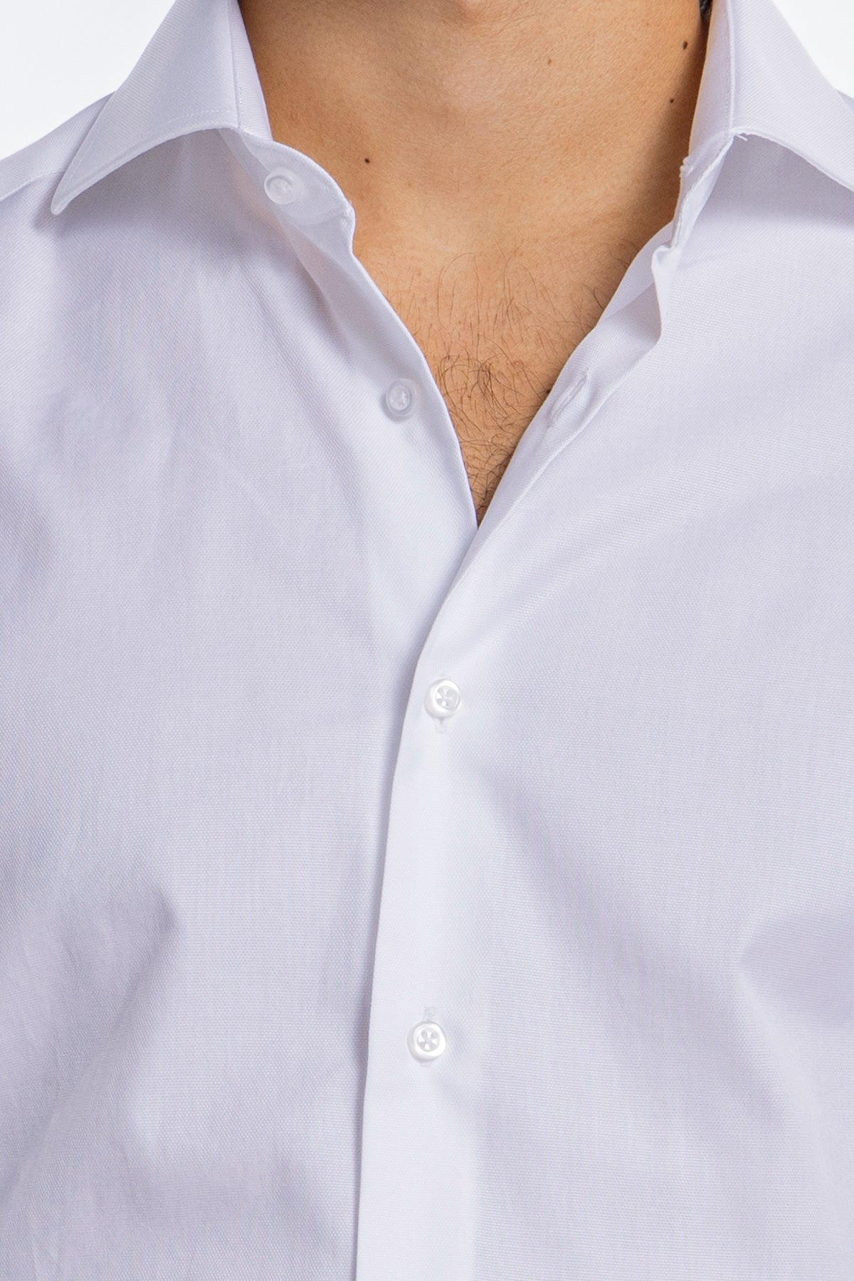 Camicia Uomo bianca nido d'ape slim Fit 100% cotone collo semi francese mileta Tessuti