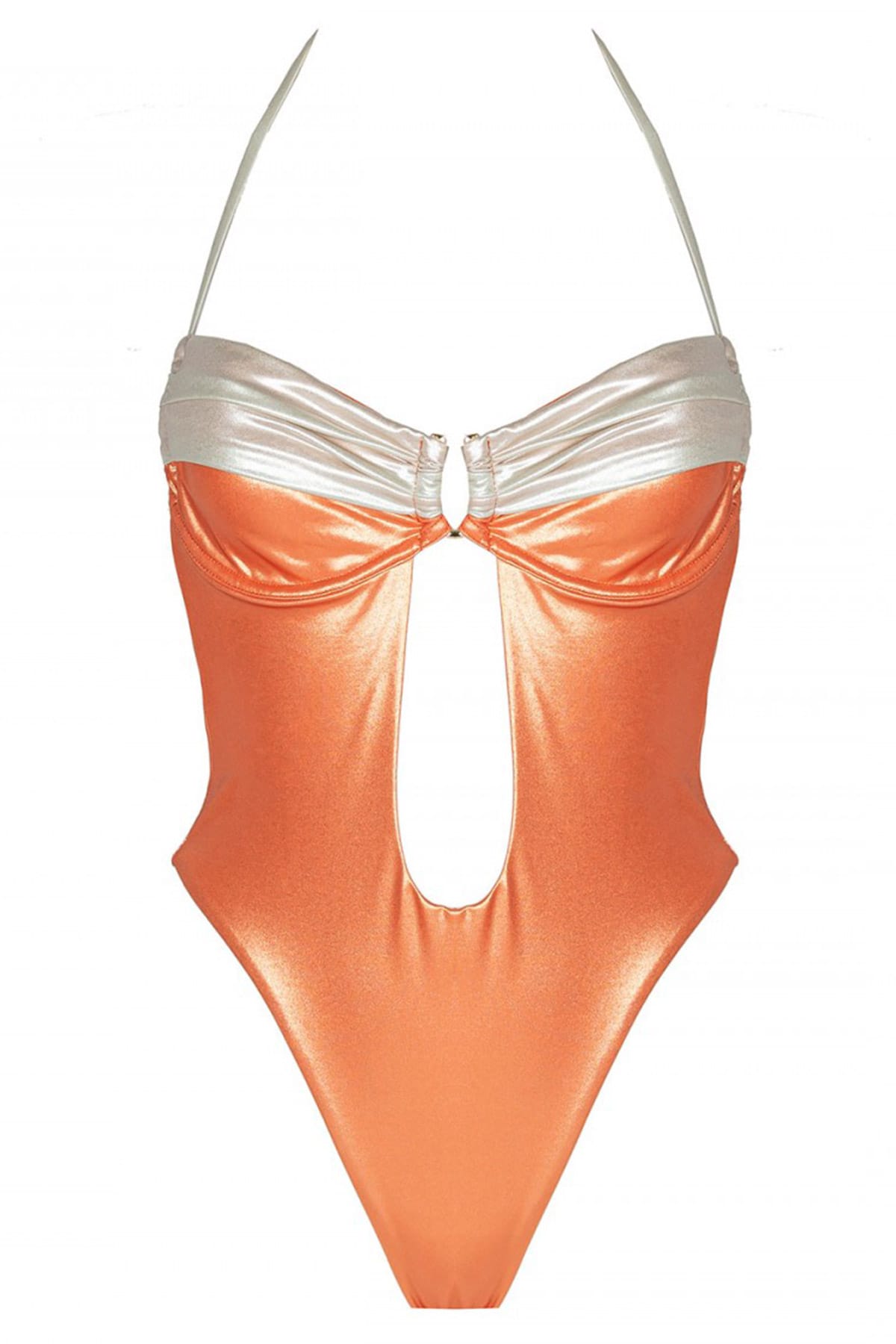 Costume intero profonda scollatura a cuore e schiena  Laccetti coulisse per regolar chiusura