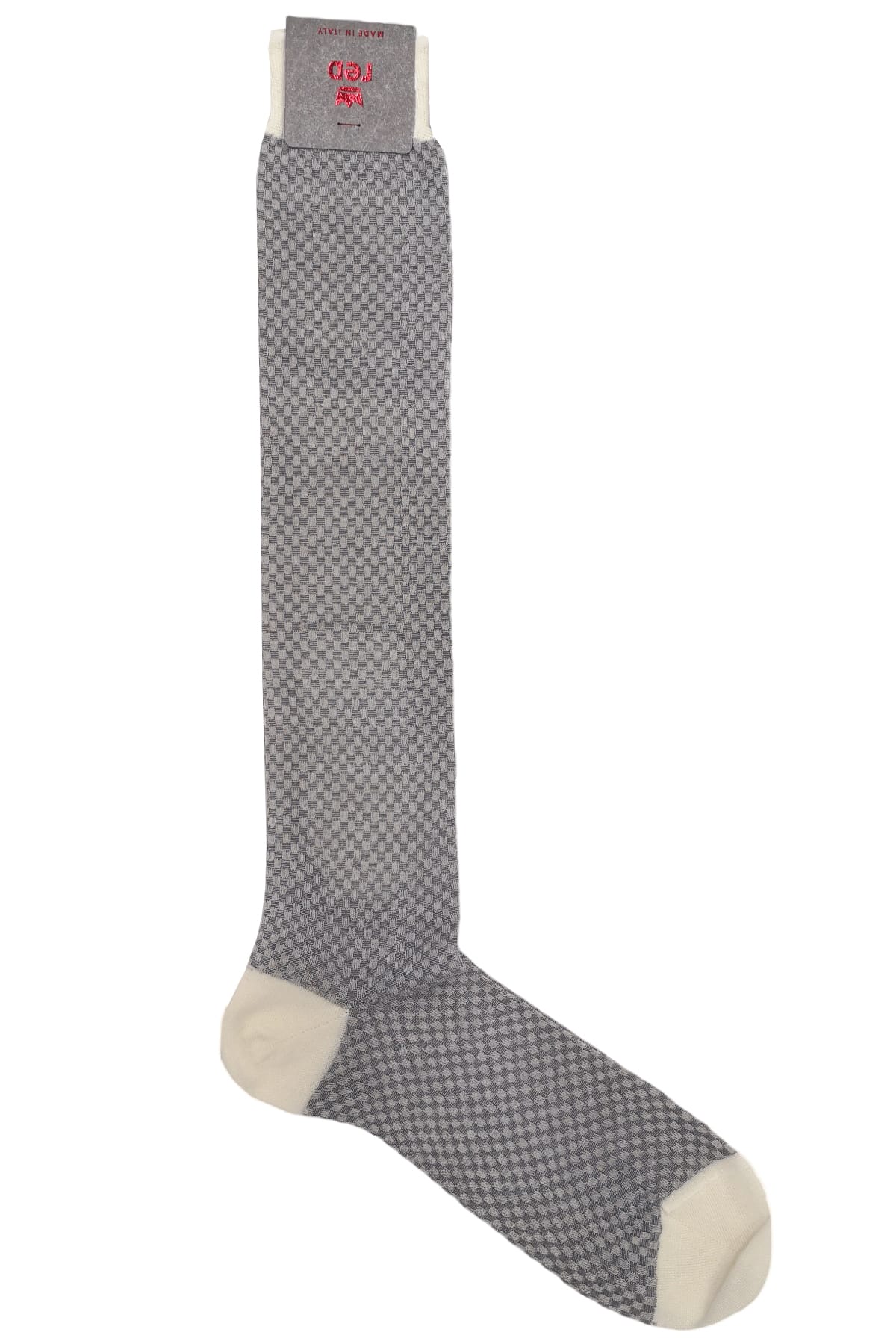 Calzini uomo fantasia Scacchi  in cotone lunghezza ginocchio made in italy