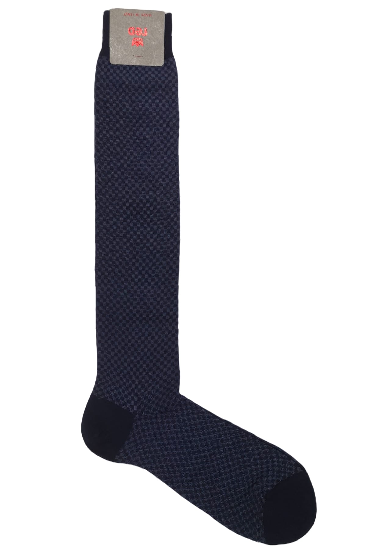 Calzini uomo fantasia Scacchi  in cotone lunghezza ginocchio made in italy