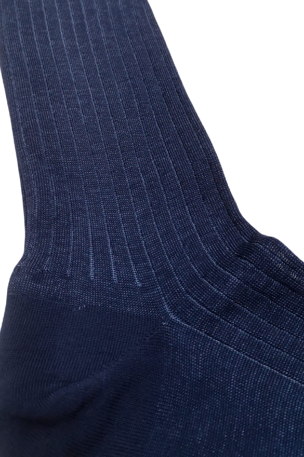 Calzini uomo a costa colore in contrasto in cotone lunghezza ginocchio made in italy