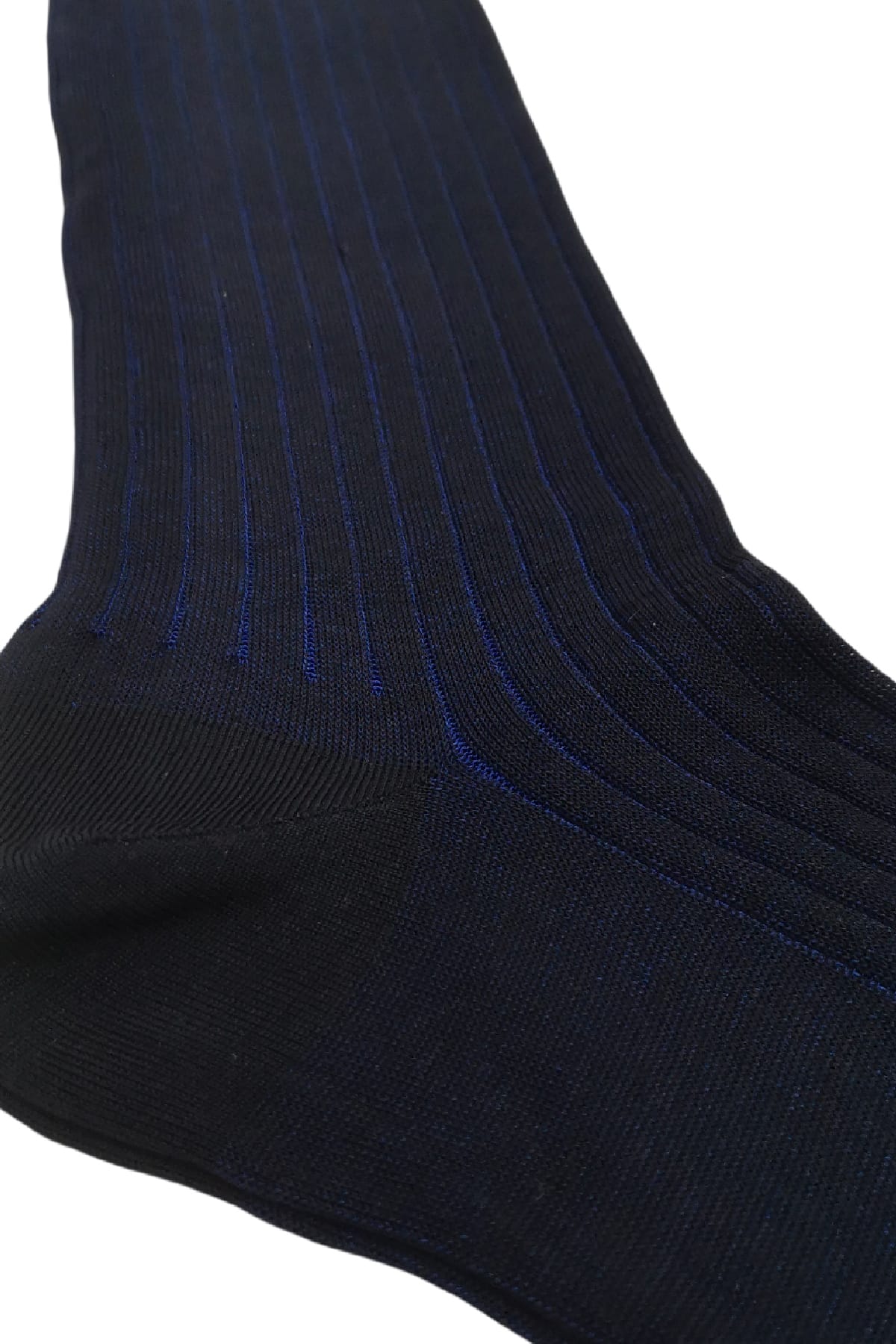 Calzini uomo a costa colore in contrasto in cotone lunghezza ginocchio made in italy