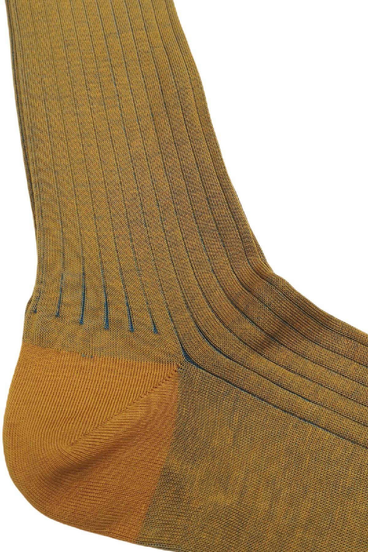 Calzini uomo a costa colore in contrasto in cotone lunghezza ginocchio made in italy